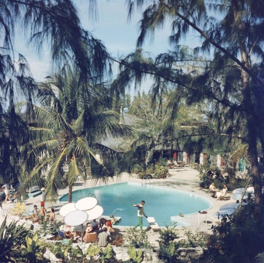 French Leave Hotel 
1960
by Slim Aarons

Slim Aarons Limited Estate Edition

Guests at the French Leave Hotel, owned by actor Craig Kelly, at Eleuthera in The Bahamas, 1960. 

unframed
c type print
printed 2023
20 x 20"  - paper size


Limited to