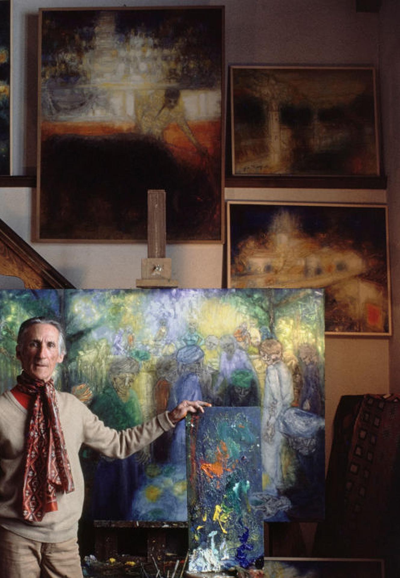 Questo ritratto dei primi anni '80, scattato dal fotografo di società Slim Aarons, ritrae il pittore francese Gaëtan de Rosnay mentre mostra le sue opere a Klosters, in Svizzera.

Si tratta di un'edizione stampata e numerata a mano di 150 esemplari