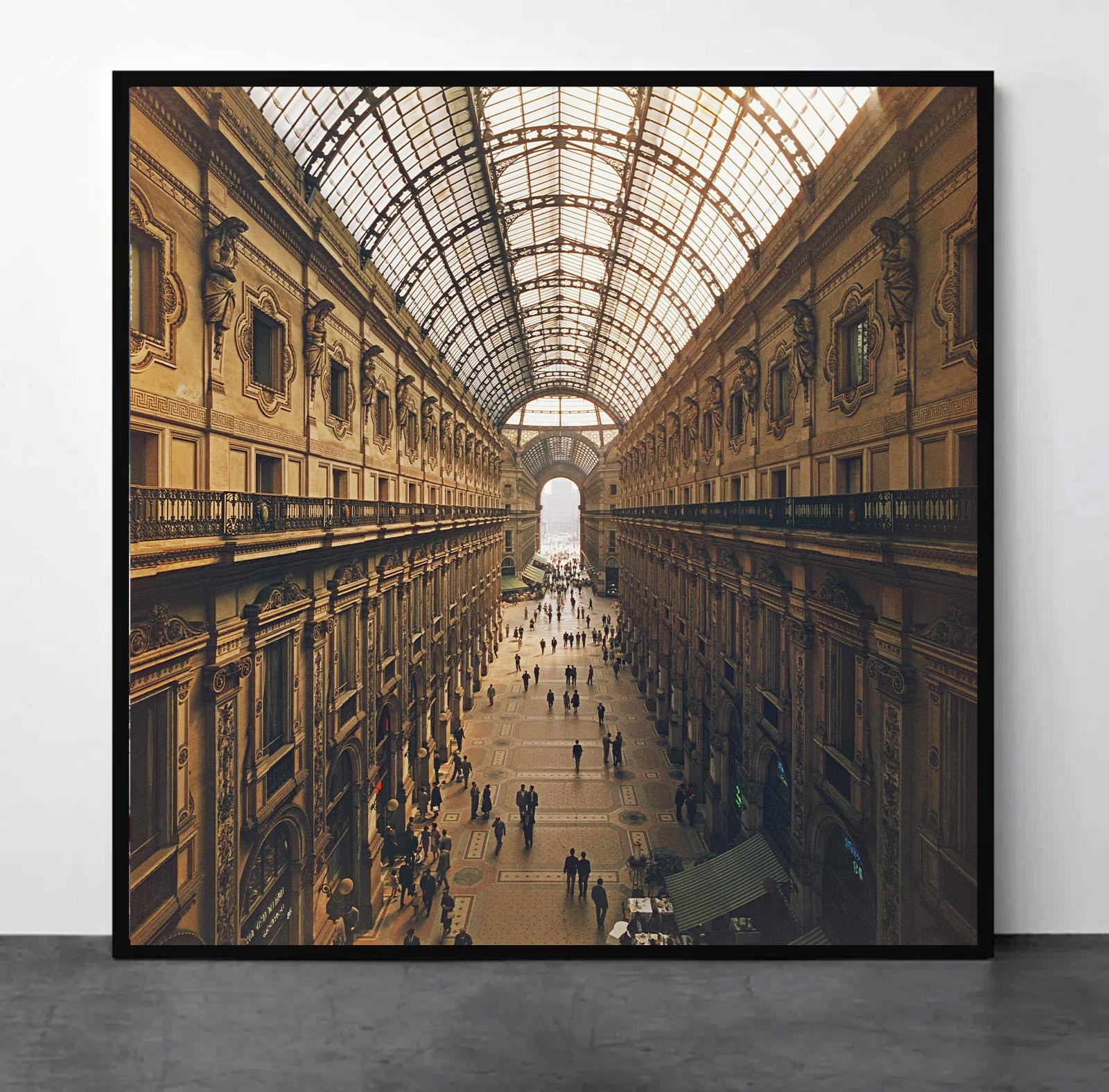 Slim Aarons
Galleria Vittorio Emanuele II
1960 (printed later)
C print
Estate stamped and numbered edition of 150 
with Certificate of authenticity
Caption: View looking down the Galleria Vittorio Emanuele II in Milan, Italy, 1960. Opened in 1890,
