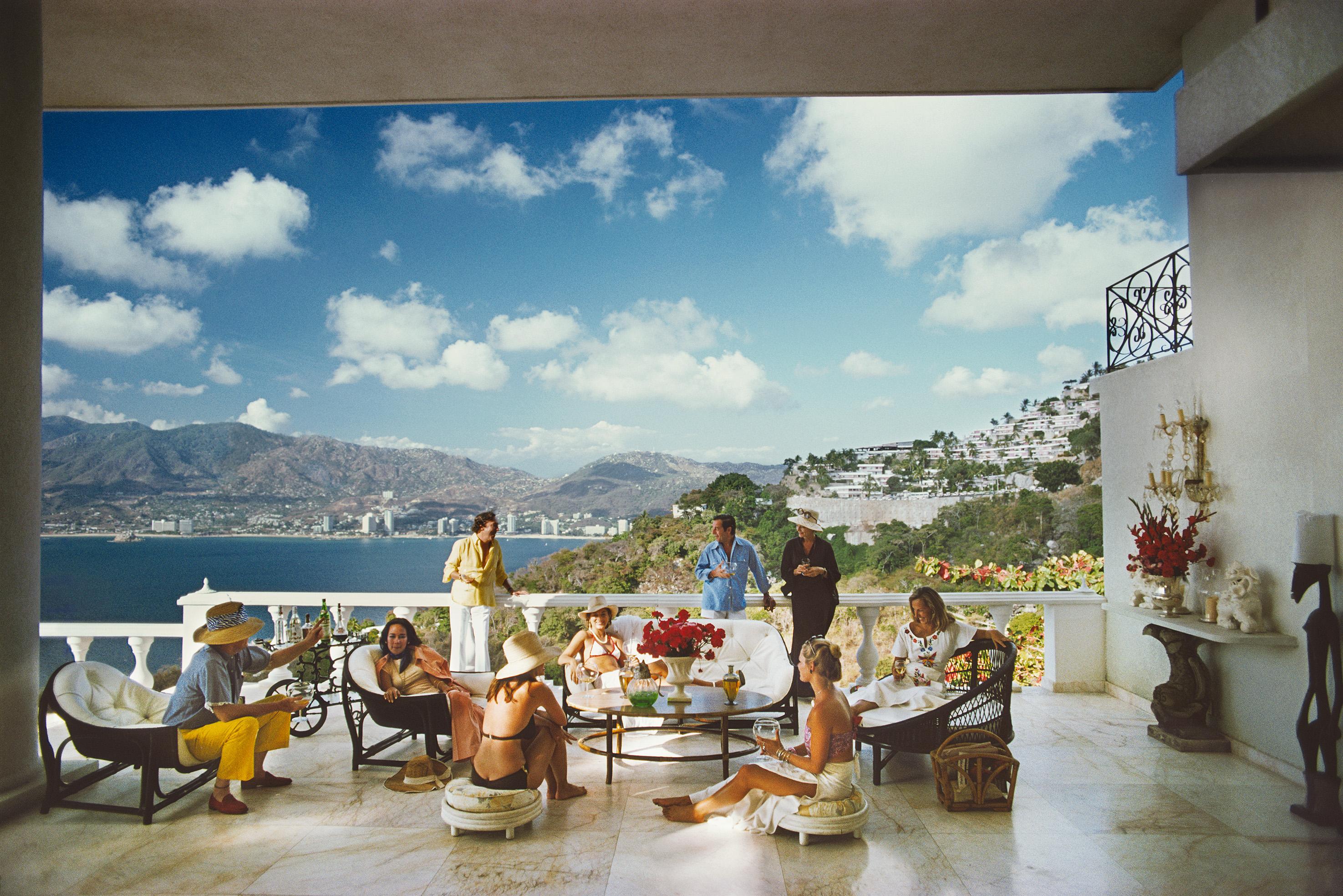 Slim Aarons Color Photograph - Guests At Villa Nirvana