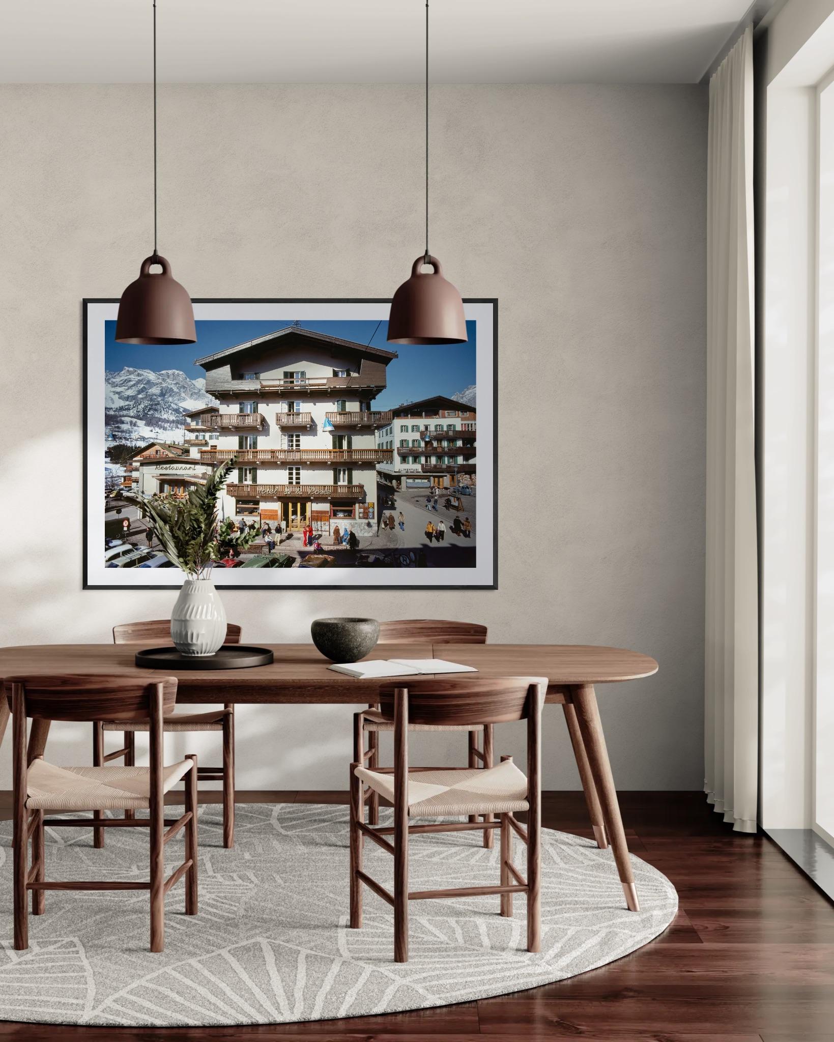 Hotel De La Poste, Cortina d'Ampezzo, 1976 (Unseen) - Modern Photograph by Slim Aarons