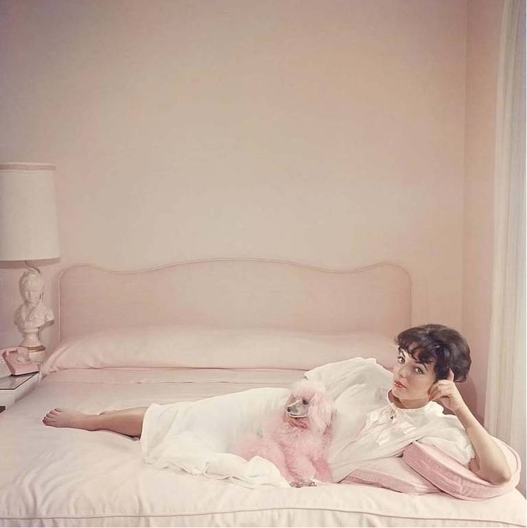 Slim Aarons Portrait Photograph - Joan Collins Relaxes (Aarons Estate Edition)