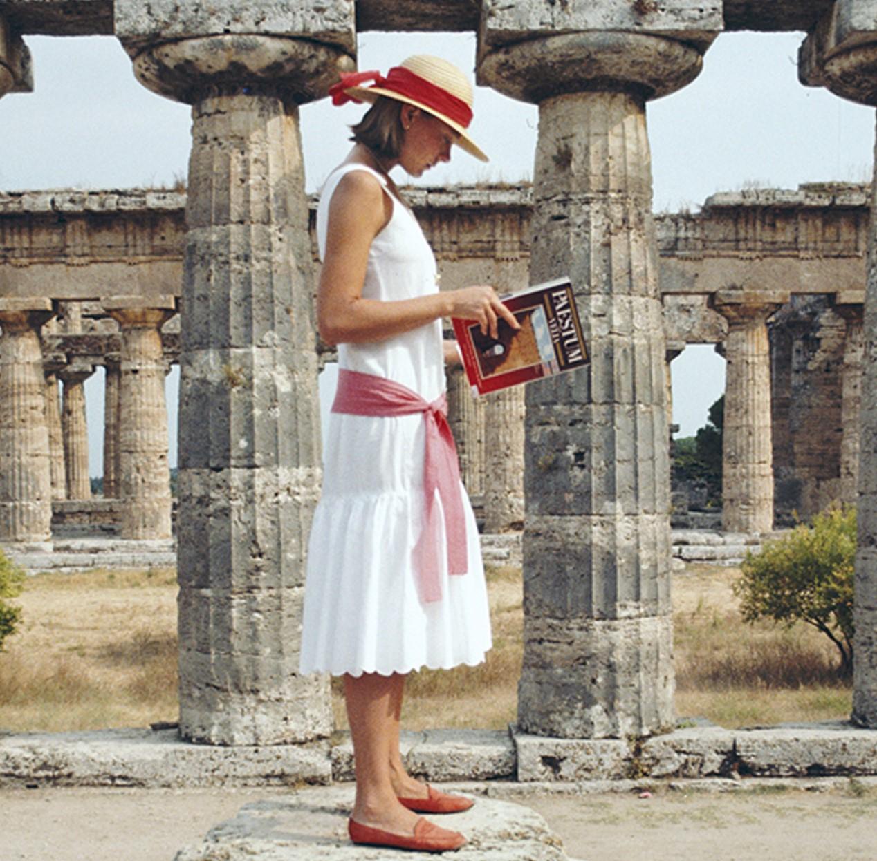 Laura Hawk at Paestum, 1984 - Temple of Poseidon Ruins Campania Photograph For Sale 2