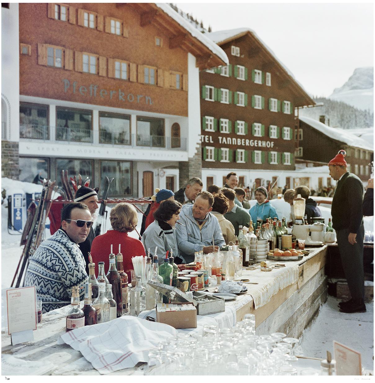 Lech Ice Bar 1960 Slim Aarons Estate Stamped Edition  For Sale 1