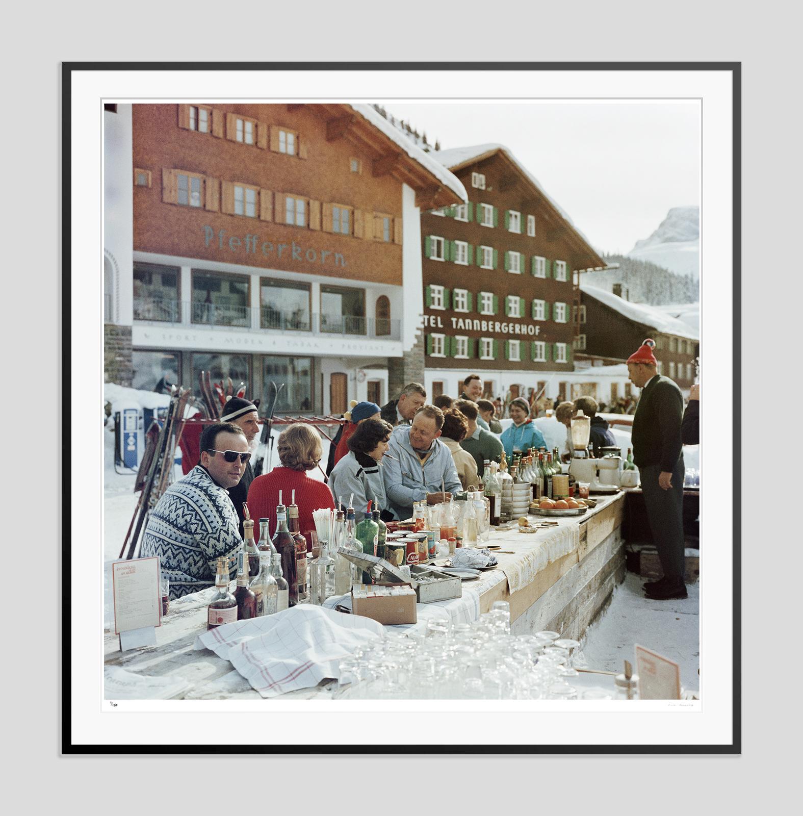 Lech Ice Bar 1960 Slim Aarons Estate Stamped Edition  For Sale 2