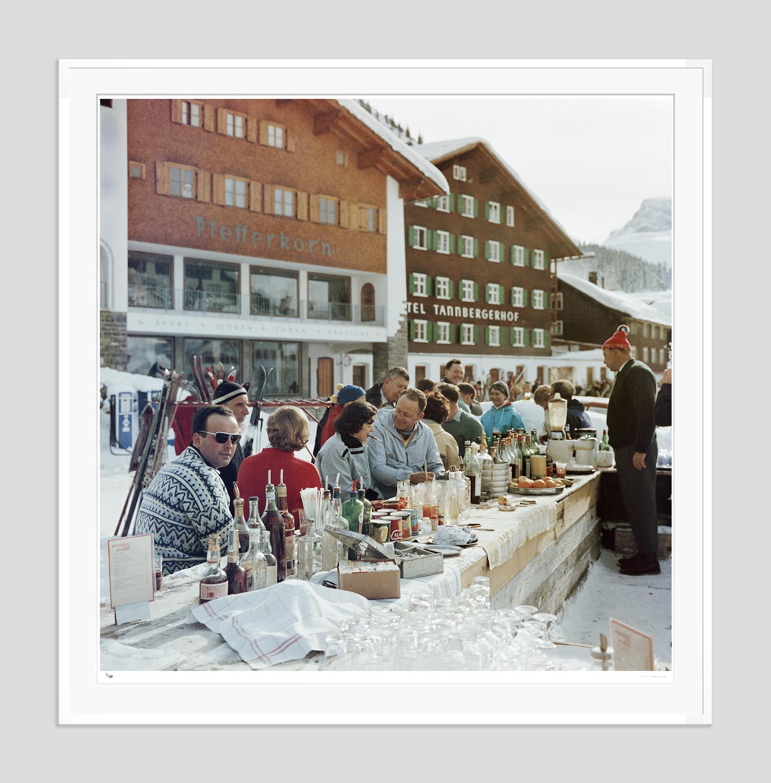 Lech Ice Bar 1960 Slim Aarons Estate Stamped Edition  For Sale 3