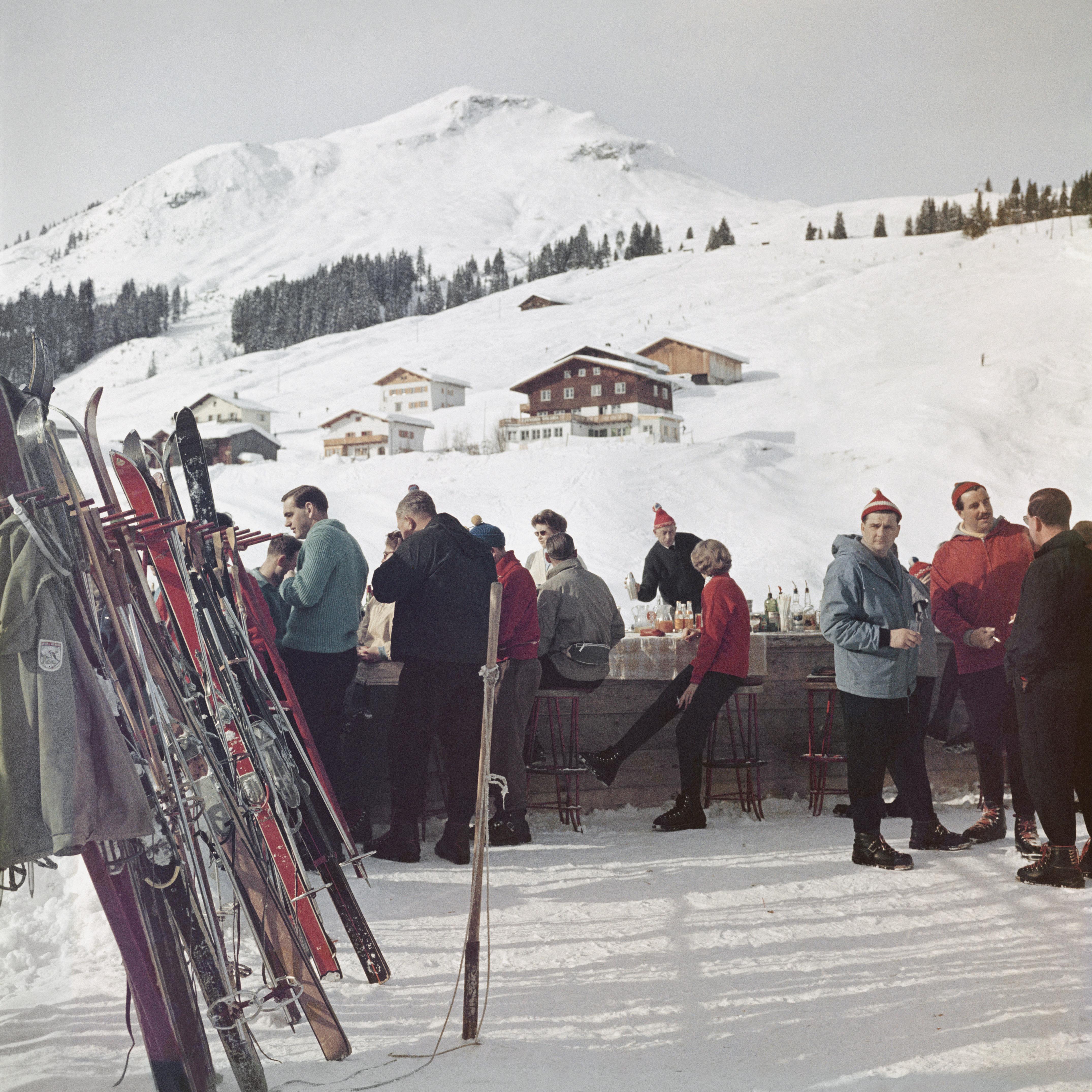 Slim Aarons Portrait Photograph - Lech Ice Bar, Estate Edition