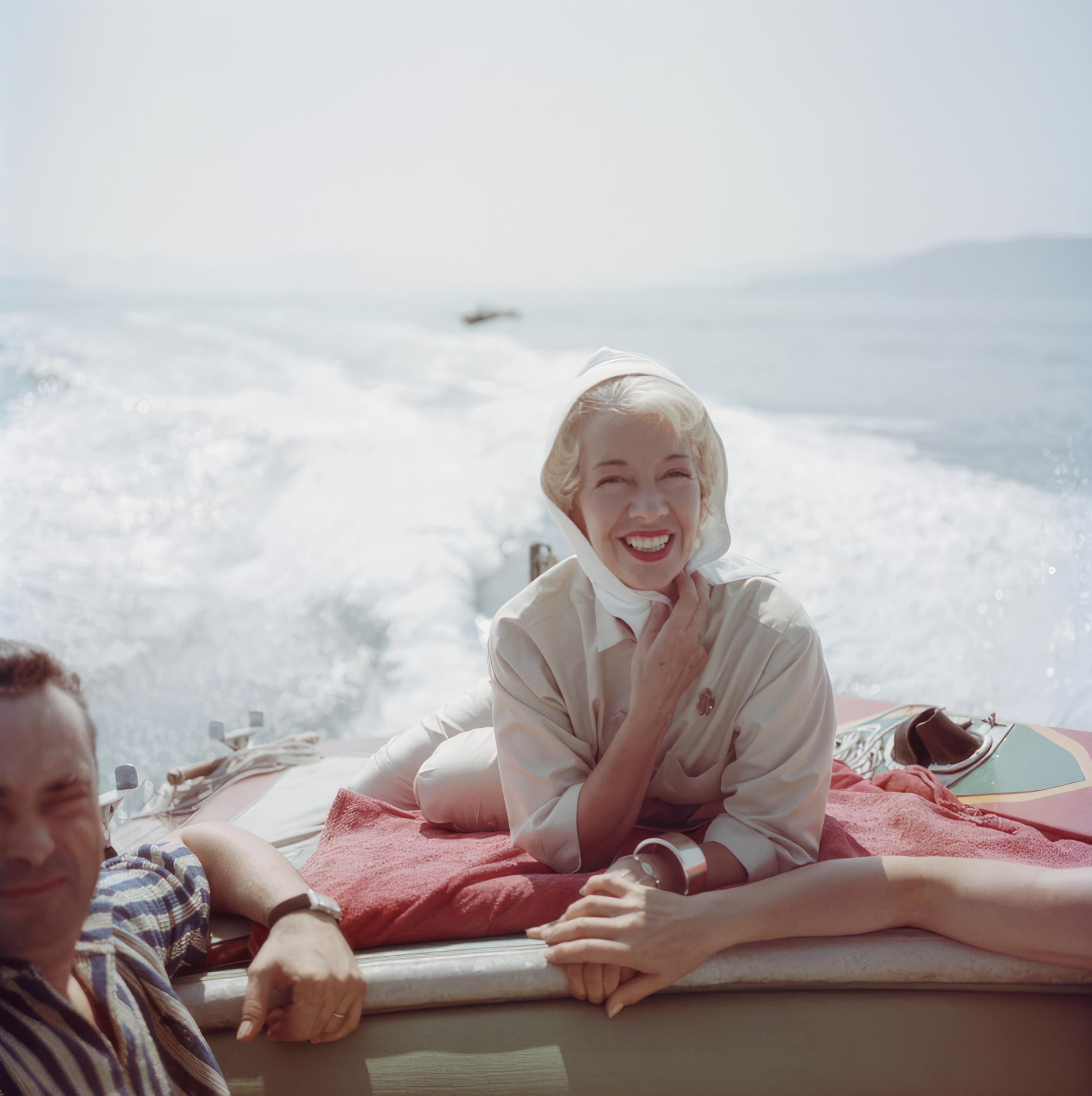 Slim Aarons Color Photograph - Lily On The Riviera (Aarons Estate Edition)