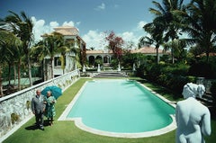 Lyford Cay - Slim Aarons, 20th century, Landscape Photography, Umbrella, Statues