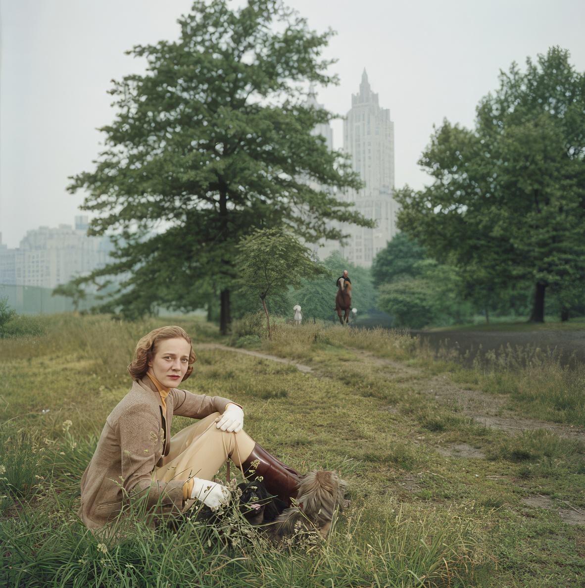 Slim Aarons Color Photograph - Marie Maud McKim, Central Park  (Aarons Estate Edition)