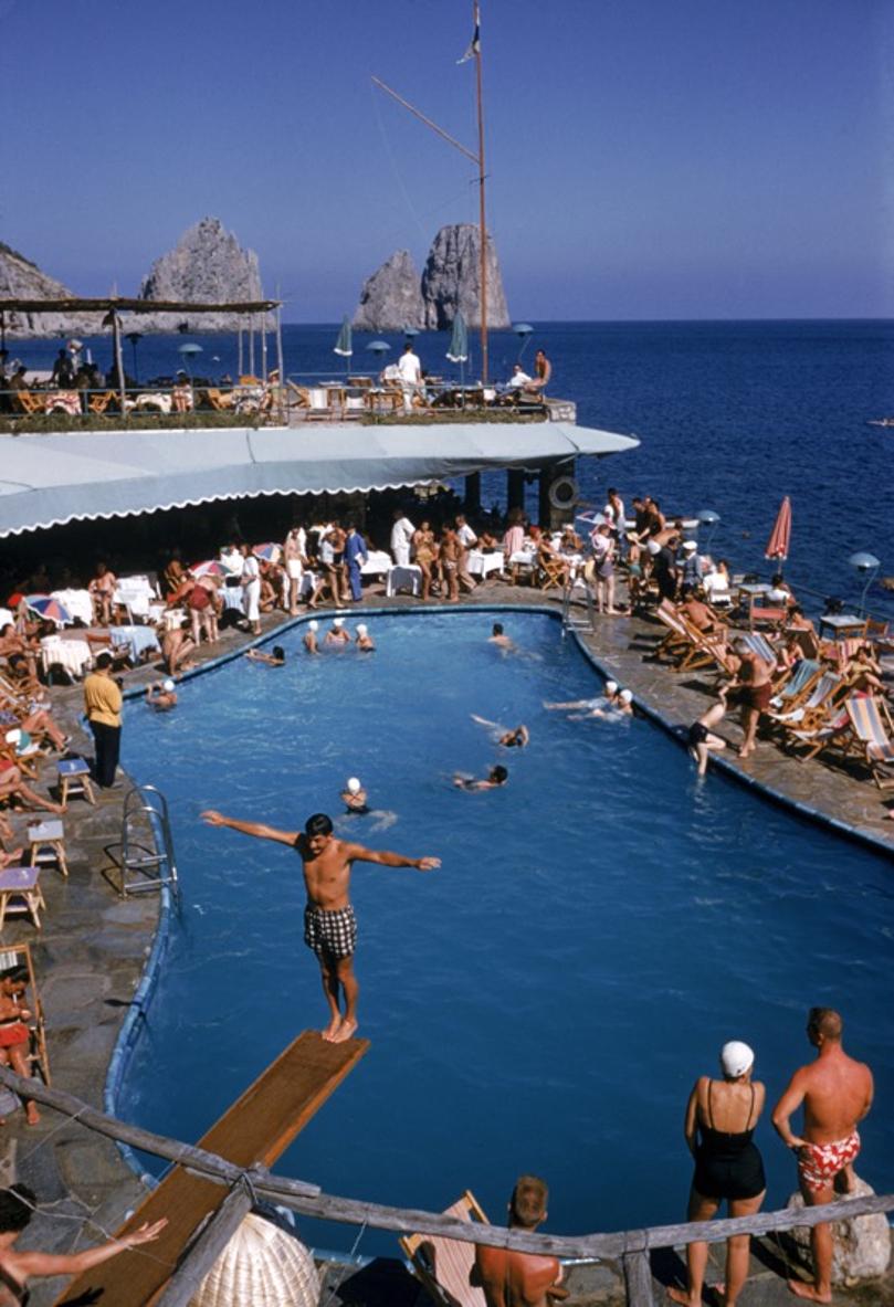 Marina Piccola 
1954
by Slim Aarons

Slim Aarons Limited Estate Edition

Canzone del Mare at the Marina Piccola, Capri, Italy, 1954. 

unframed
c type print
printed 2023
24 x 20"  - paper size

Limited to 150 prints only – regardless of paper