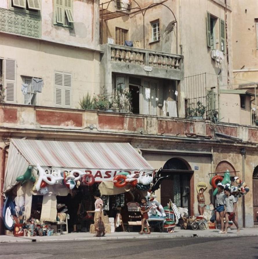 Menton 
1957
by Slim Aarons

Slim Aarons Limited Estate Edition

A shop selling beach paraphernalia in Menton, in southeastern France, 1957

unframed
c type print
printed 2023
16×16 inches - paper size


Limited to 150 prints only – regardless of