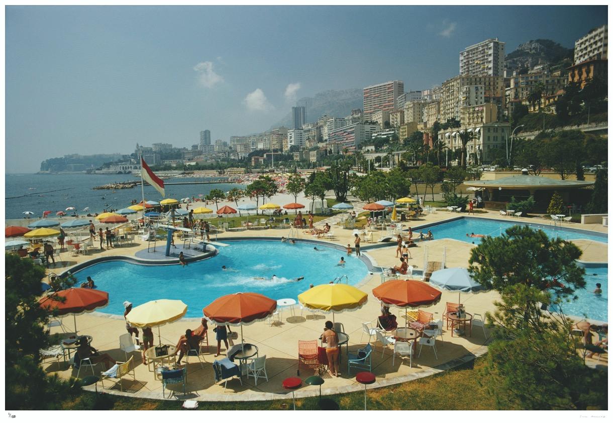 Monte Carlo Beach Club 1970 - Slim Aarons Estate Stamped