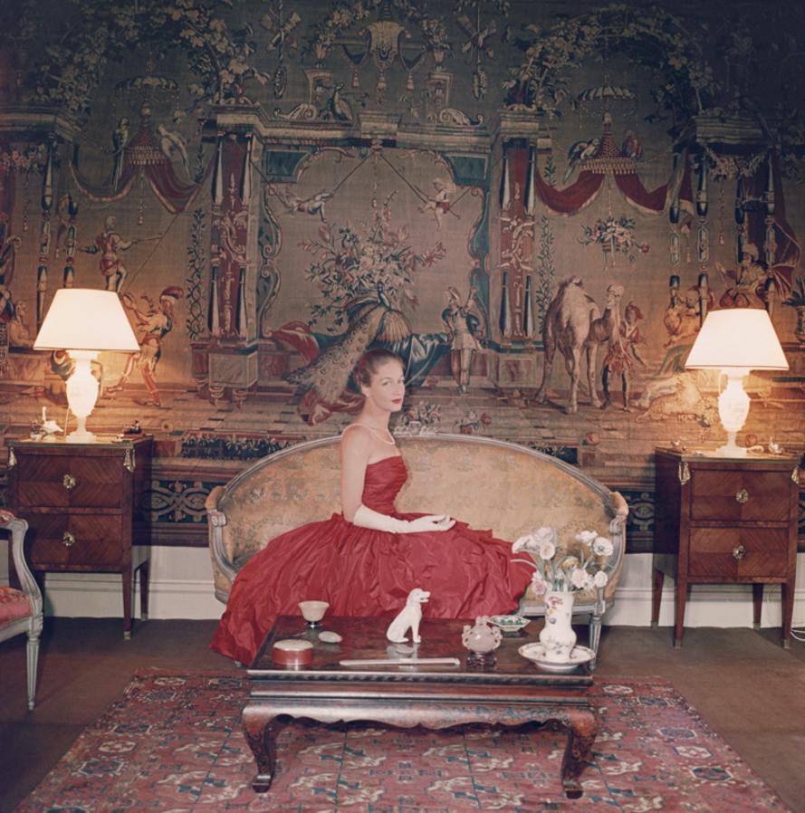 Montesquiou-Fezensac 
1957
by Slim Aarons

Slim Aarons Limited Estate Edition

1957, The Duchess of Montesquiou-Fezensac in the drawing room of her chateau, Neuilly

unframed
c type print
printed 2023
20 x 20"  - paper size


Limited to 150 prints