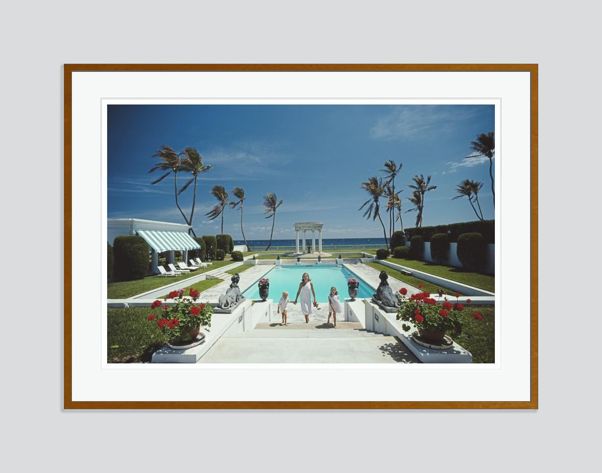 Neo-Classical Pool 1985 Slim Aarons Estate Stamped Edition  For Sale 1