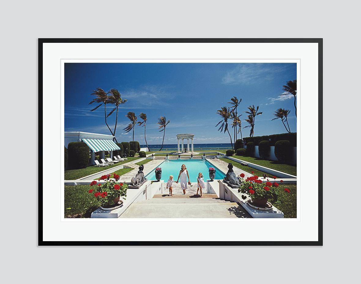 Neo-Classical Pool 1985 Slim Aarons Estate Stamped Edition  For Sale 3