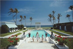 Vintage Slim Aarons, Neo Classical Pool, Palm Beach Florida 1985, Estate Stamped Edition