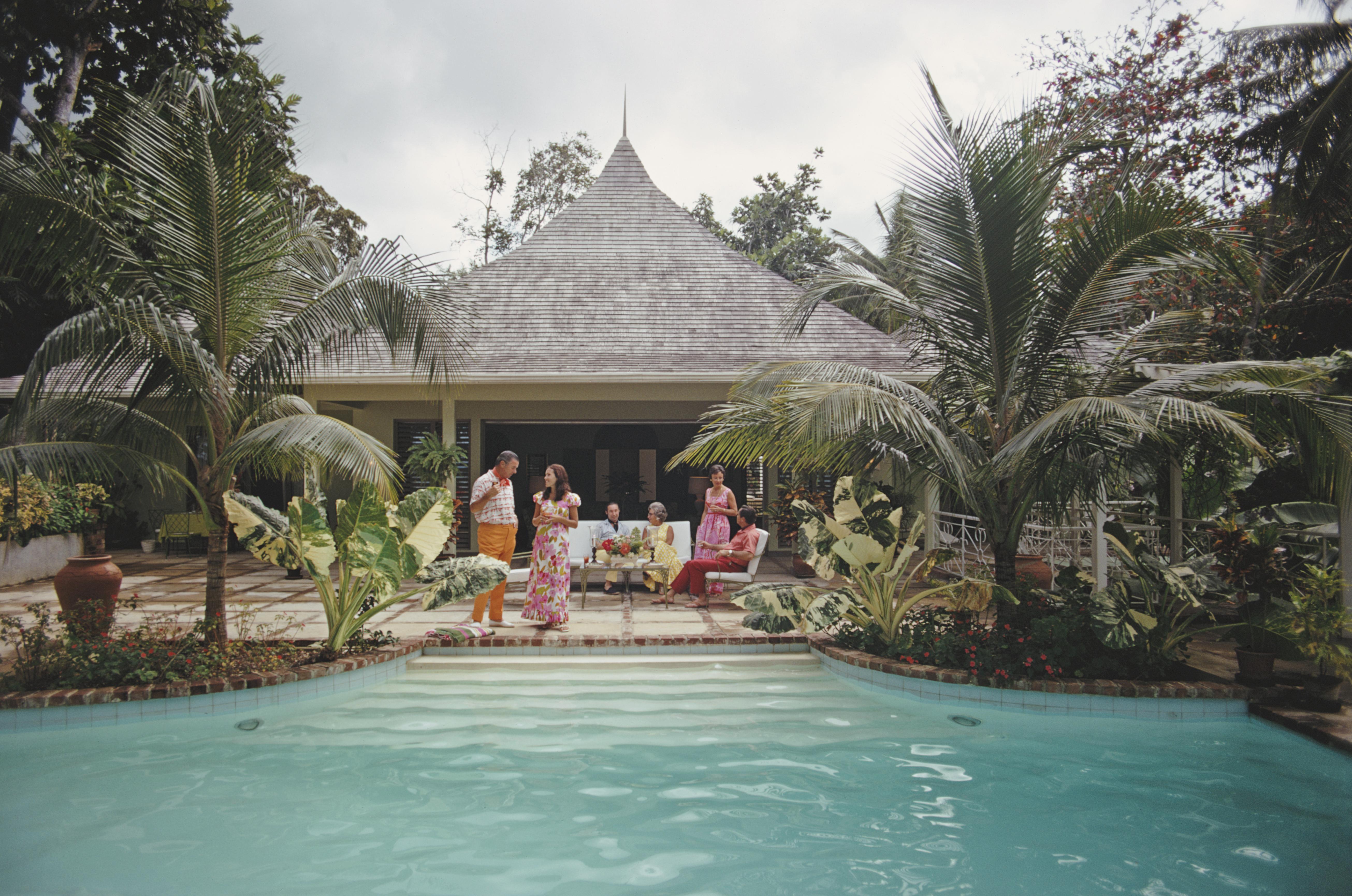 'Ocho Rios, Jamaica' 1971 Slim Aarons Limited Estate Edition Print 

Guests relax by the swimming pool at John Young's villa 'Plantana', Ocho Rios, Jamaica, March 1971.

Produced from the original transparency
Certificate of authenticity supplied