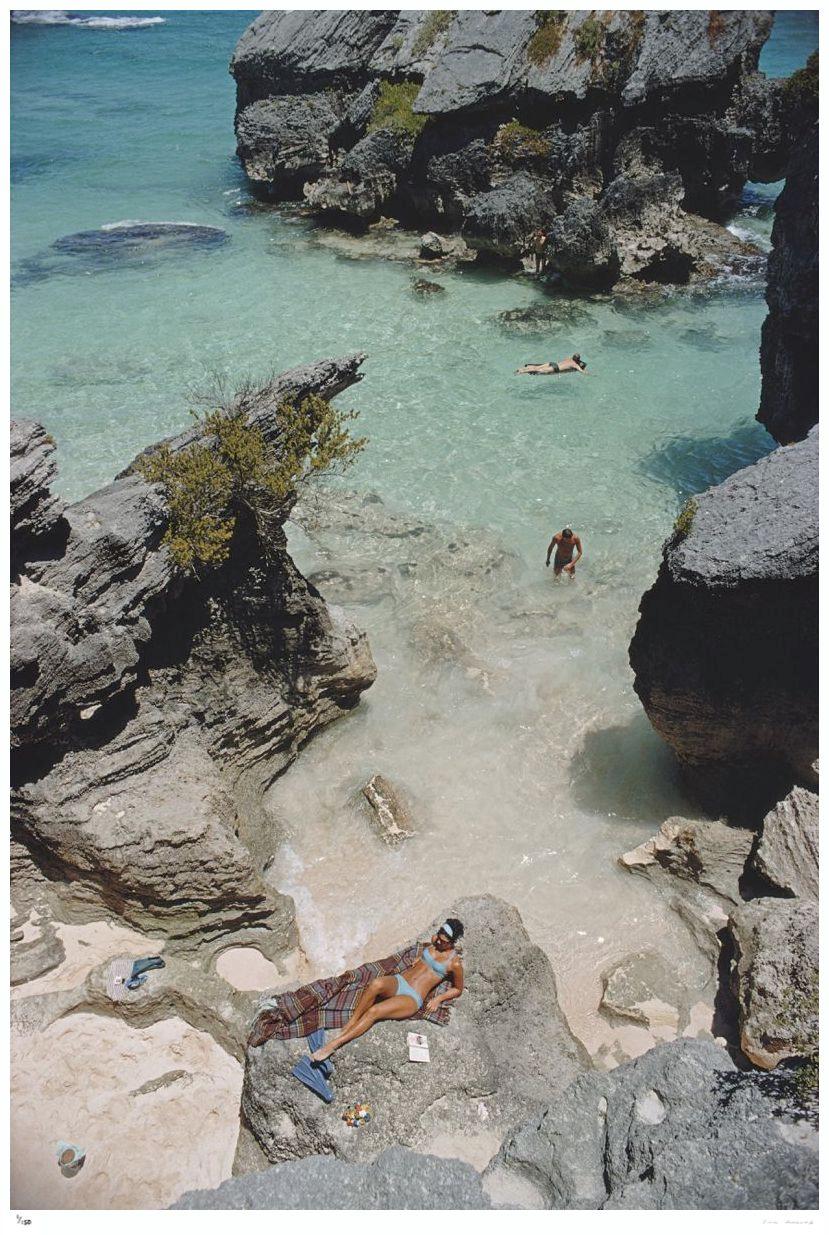 On The Beach In Bermuda 1967 - Slim Aarons Estate Stamped