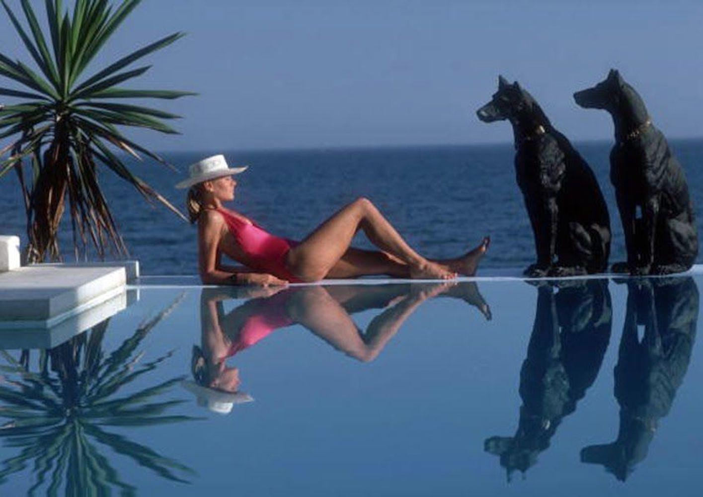 Pantz Pool, 1985 - Laura Hawk Poses by Swimming Pool in Marbella in Spain