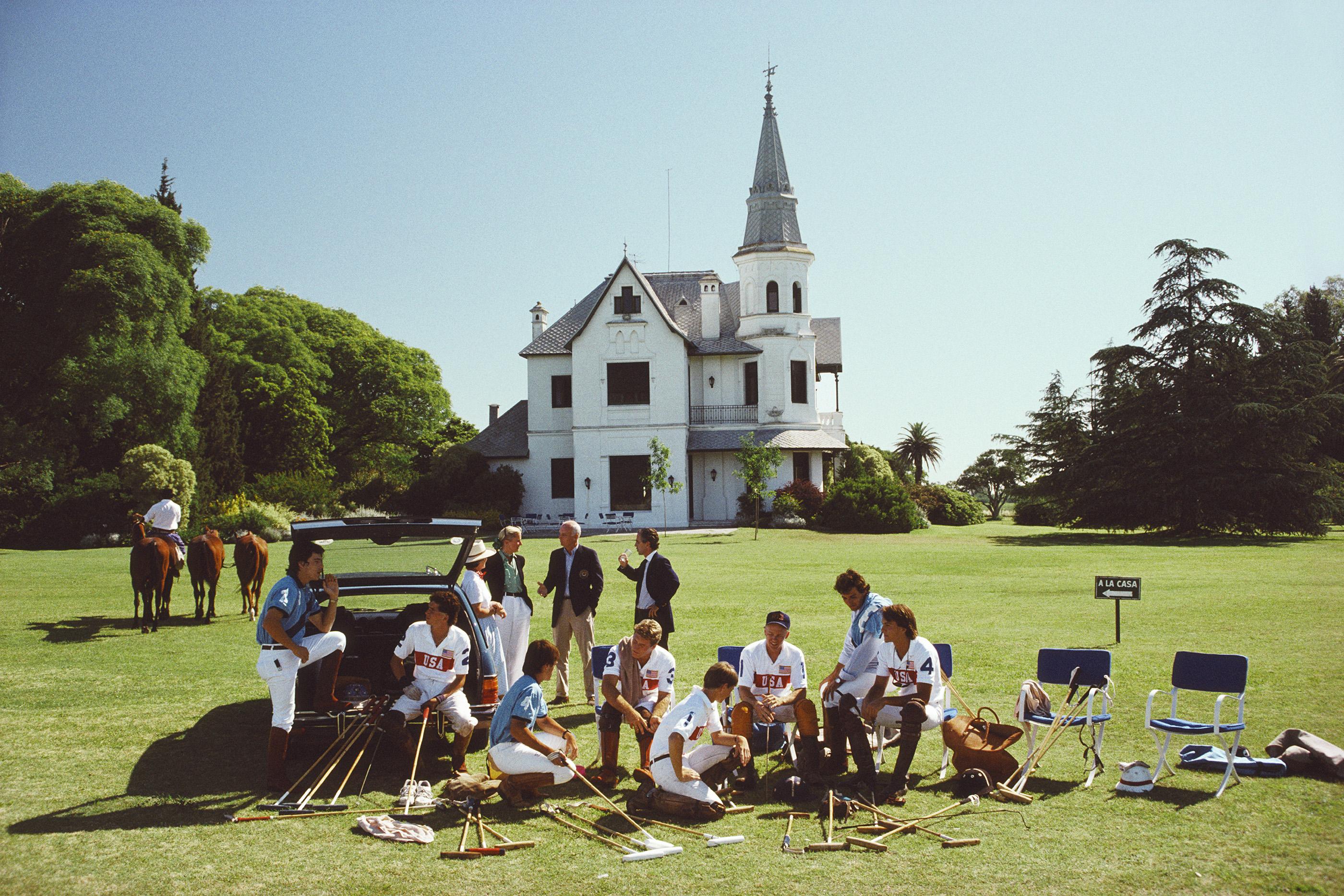 Polo Gear Slim Aarons Estate con stampa a timbro