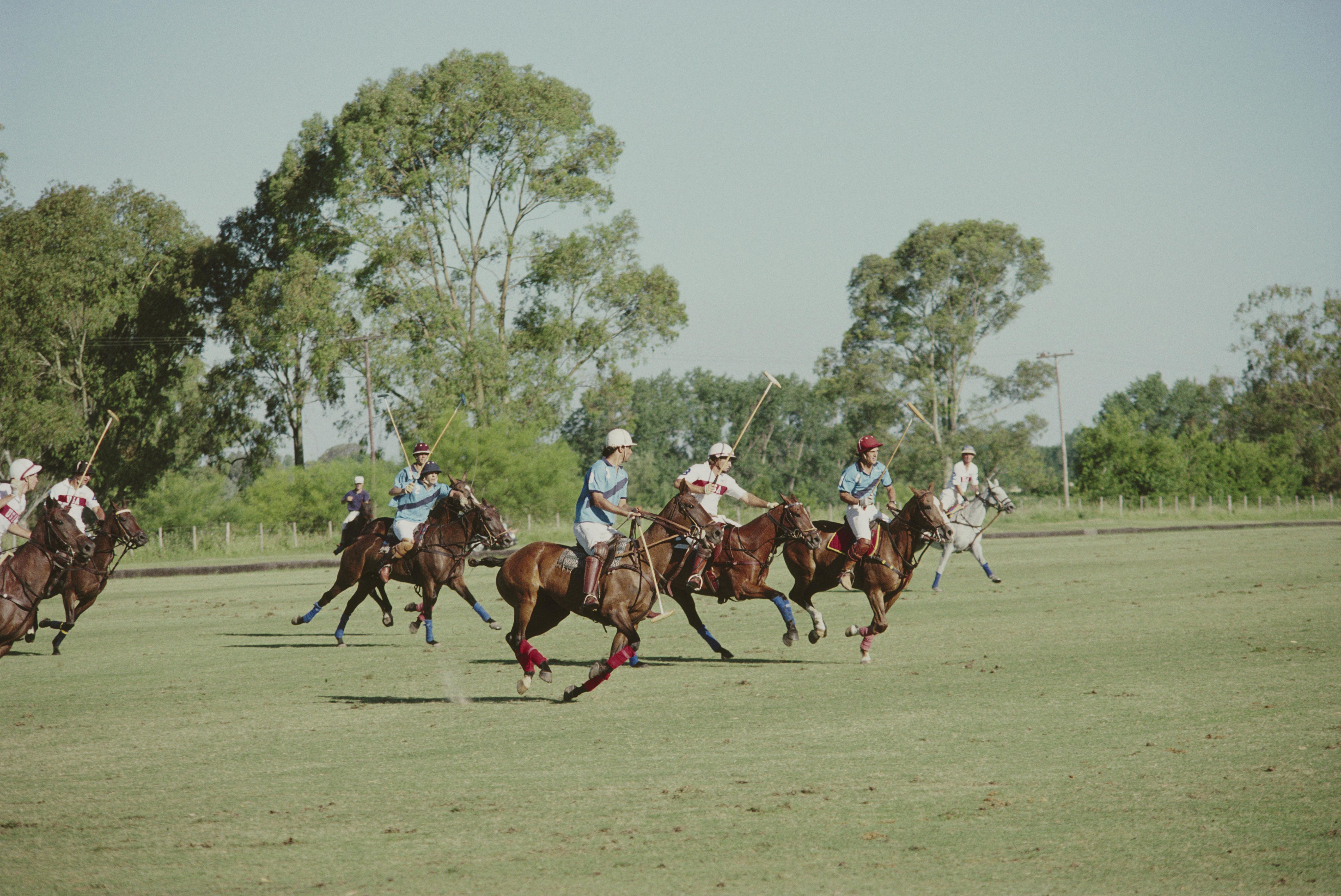 'Polo Match' 1990 Slim Aarons Limited Estate Edition Print 

Competitors in a polo match, Argentina, December 1990. (Photo by Slim Aarons/Getty Images)

Produced from the original transparency
Certificate of authenticity supplied 
Archive