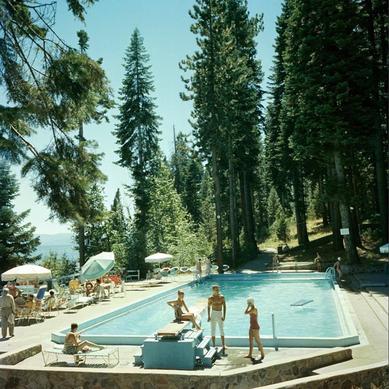 Slim Aarons Figurative Photograph - Pool at Lake Tahoe (Aarons Estate Edition)