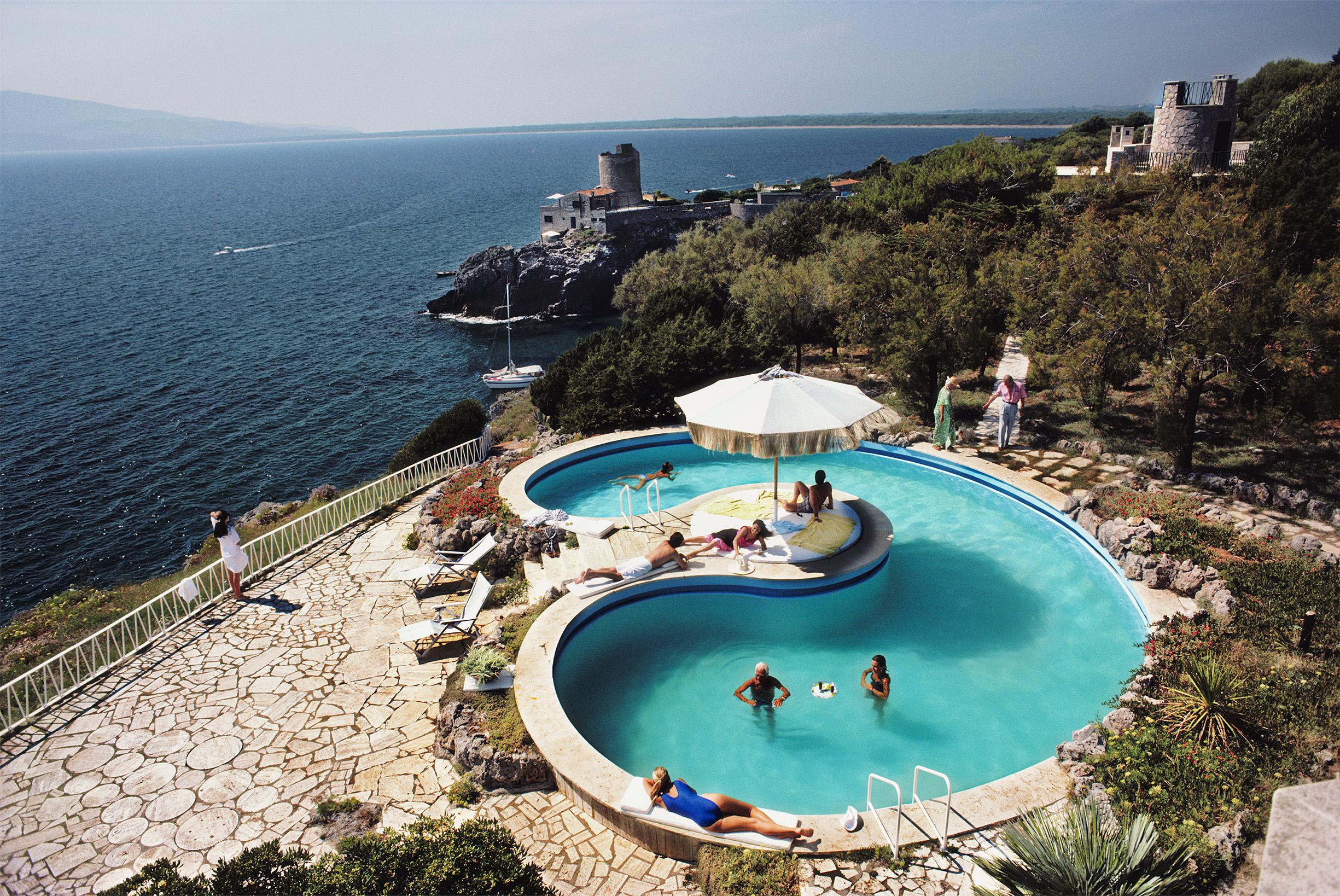 Slim Aarons Landscape Photograph - Pool At Villa Gli Arieti, Estate Edition