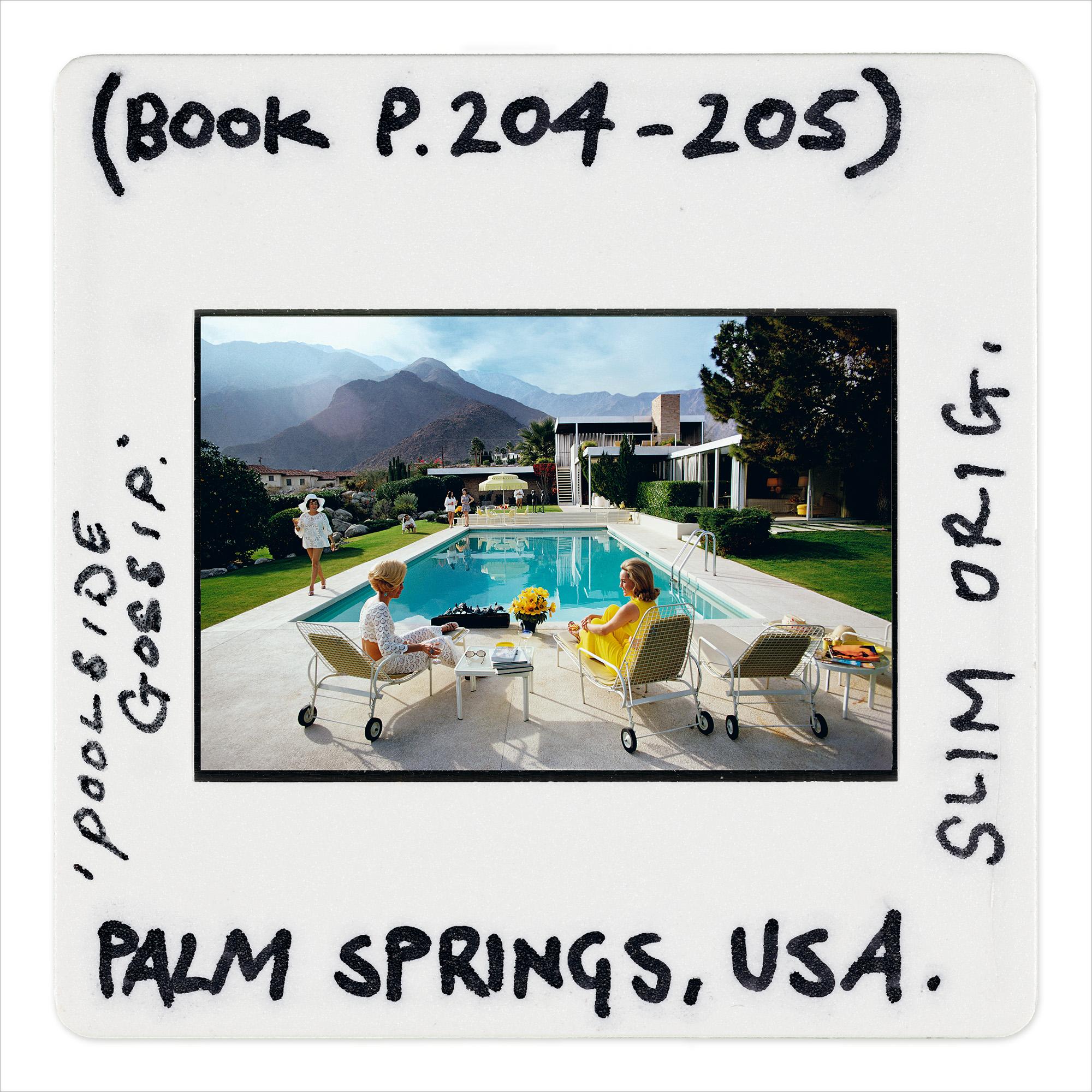 Slim Aarons Color Photograph - Poolside Gossip Slide Print, Palm Springs USA