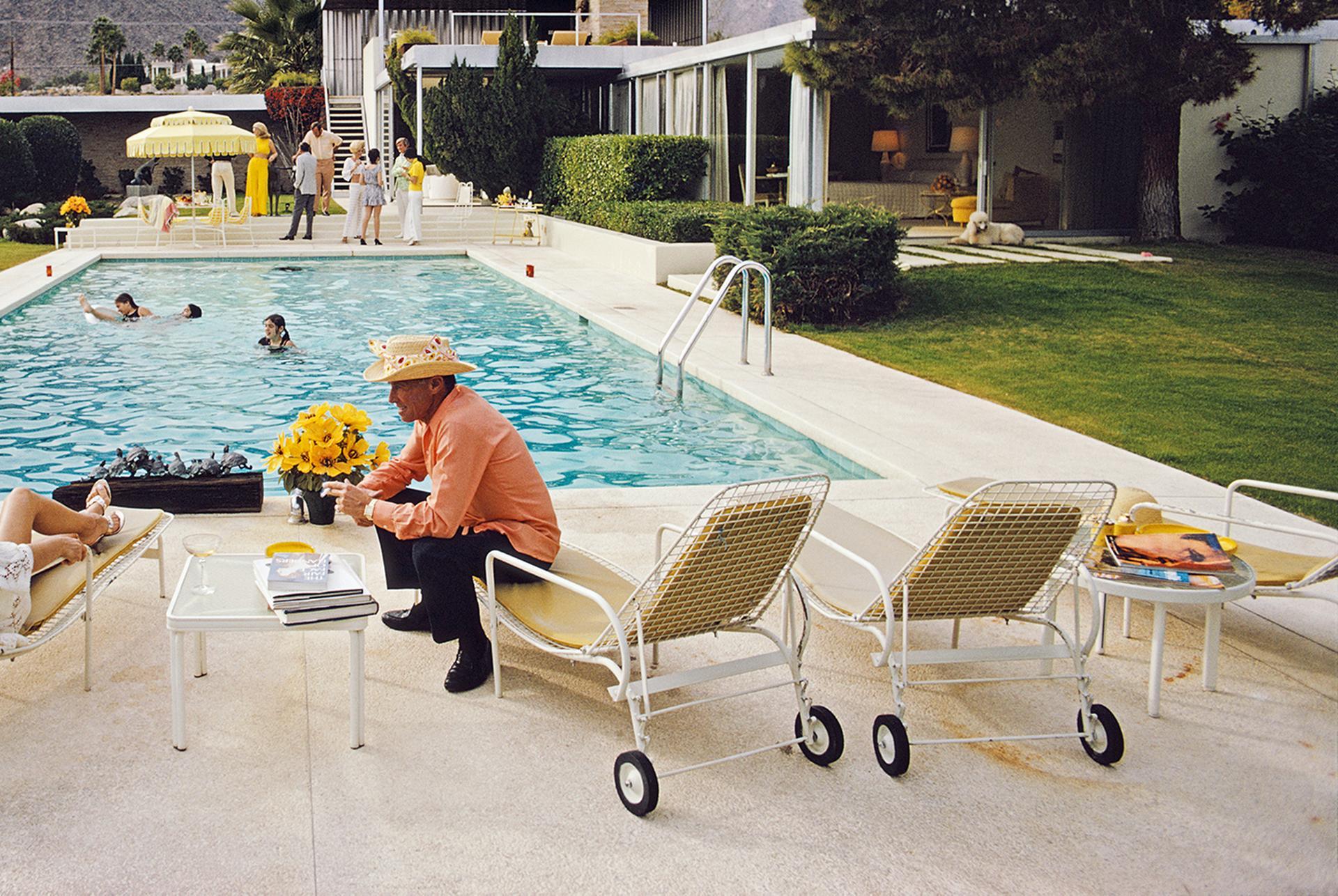 Poolside Interruption, Palm Springs Poolside Series, Estate Edition - Gray Figurative Photograph by Slim Aarons