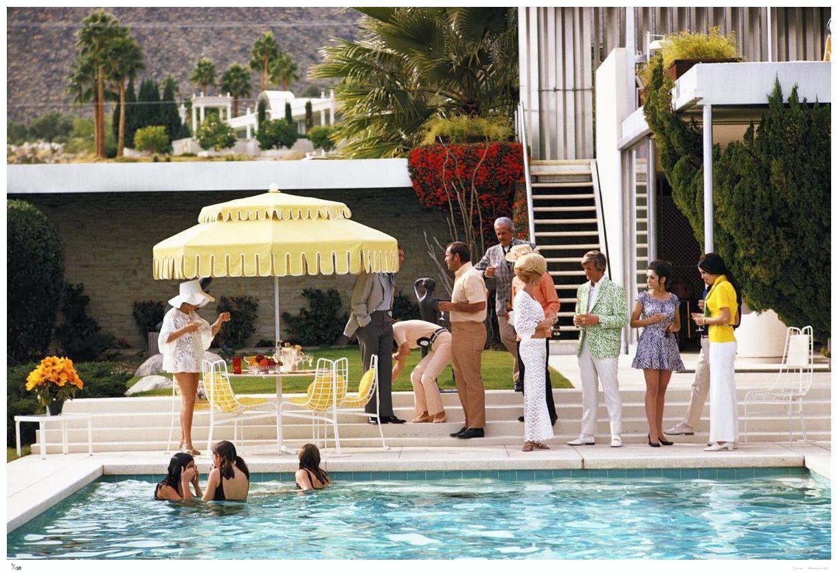 Poolside Party 1970 Slim Aarons Estate Stamped Edition  For Sale 1