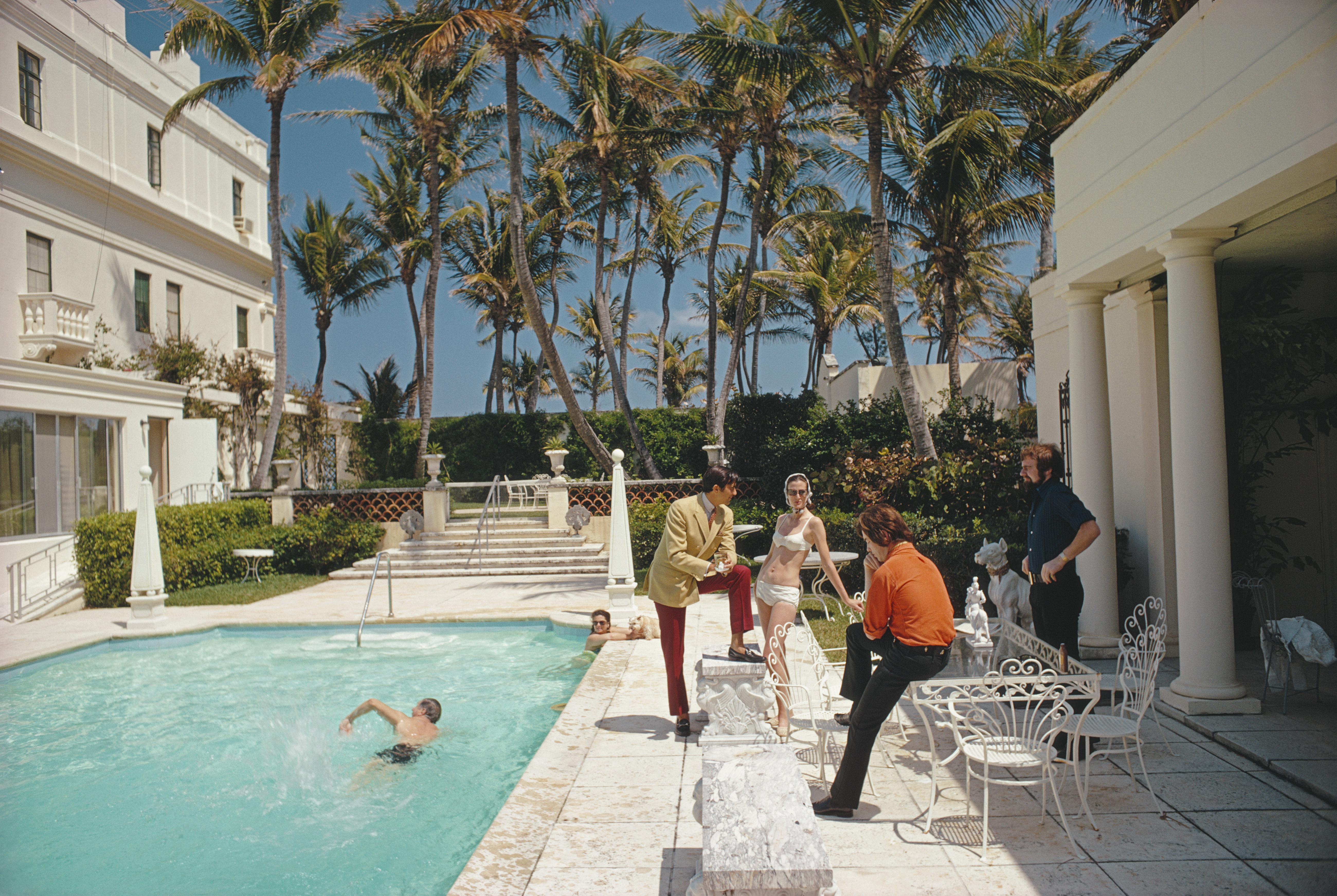 'Posing By The Pool' 1968 Slim Aarons Limited Estate Edition Print 

A swimming pool in Palm Beach, Florida, 1968.

Produced from the original transparency
Certificate of authenticity supplied 
Archive stamped

Paper Size  24x20 inches / 60 x 50 cm