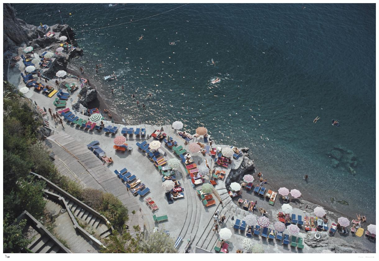 Positano Beach 1979 - Slim Aarons Estate Stamped