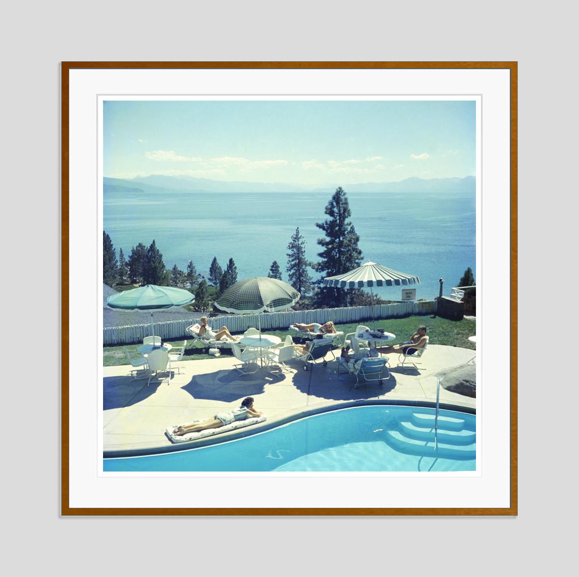 Relaxing At Lake Tahoe 1959 Slim Aarons Estate Stamped Edition For Sale 1