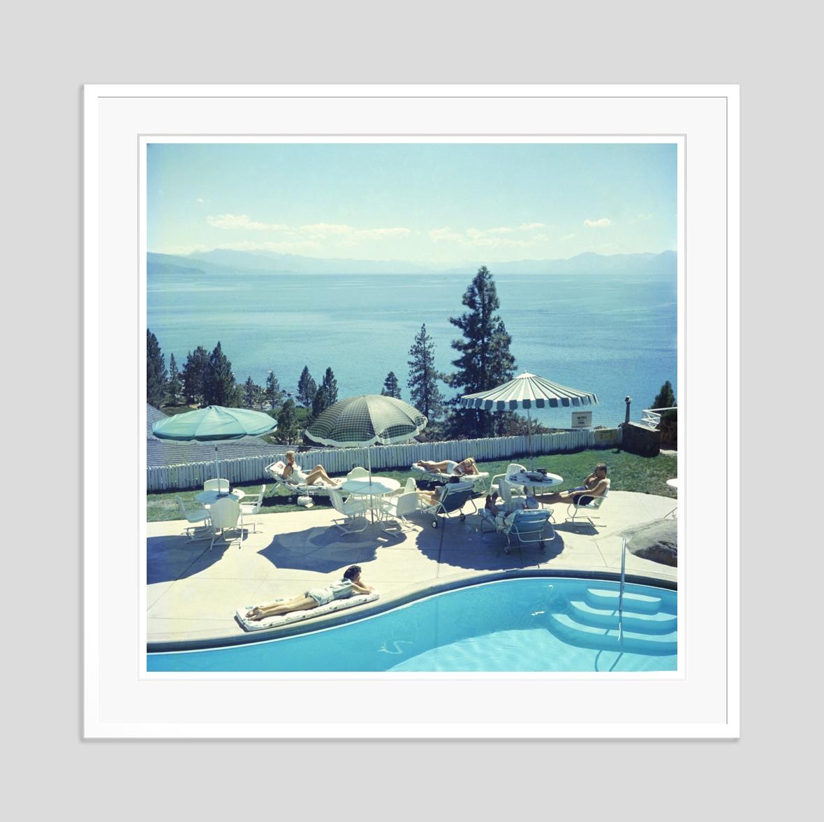 Relaxing At Lake Tahoe 1959 Slim Aarons Estate Stamped Edition  For Sale 2