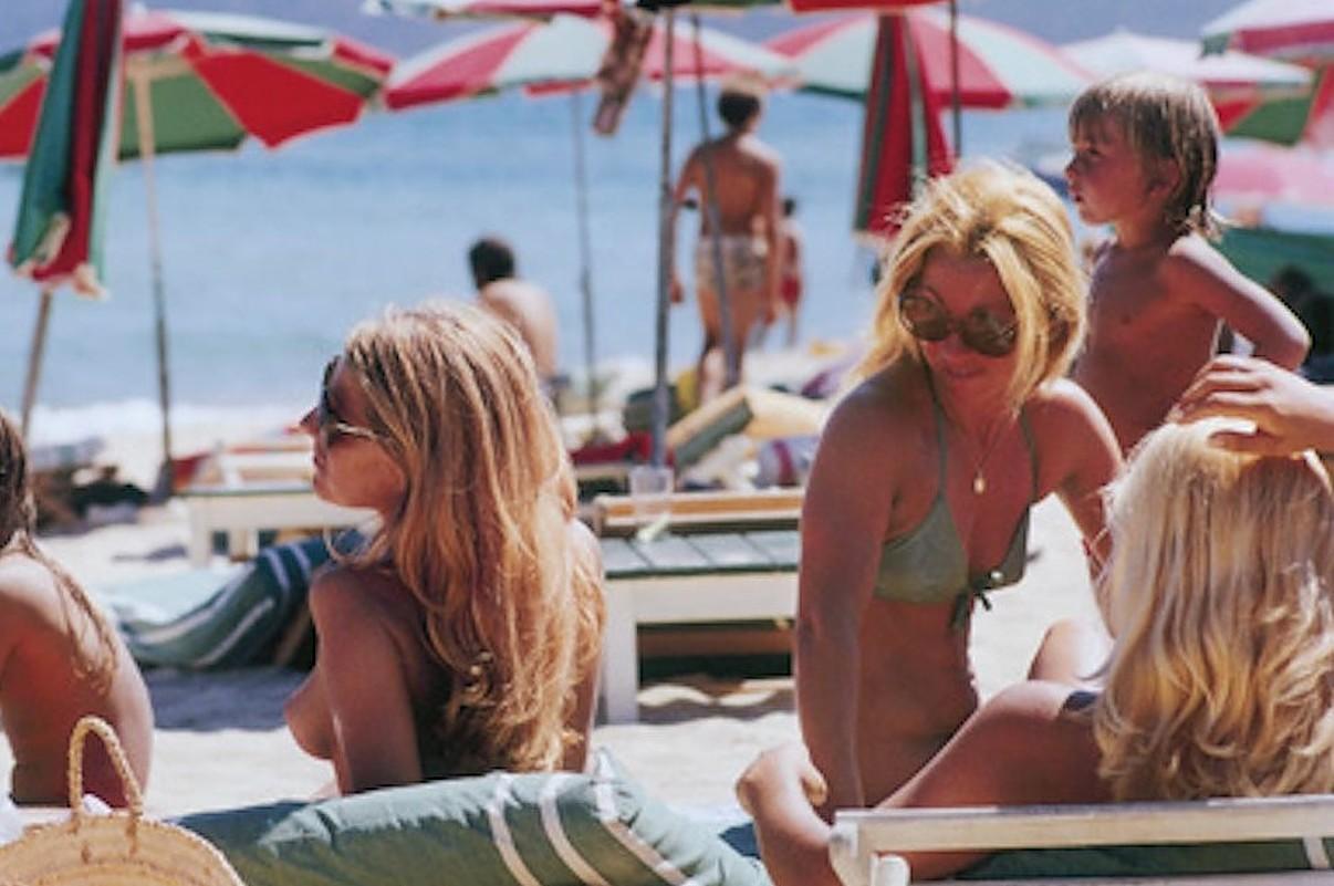 Saint Tropez Beach by Slim Aarons For Sale 1