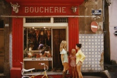 Saint-Tropez Boucherie 1971 Slim Aarons Nachlass, gestempelte Auflage 