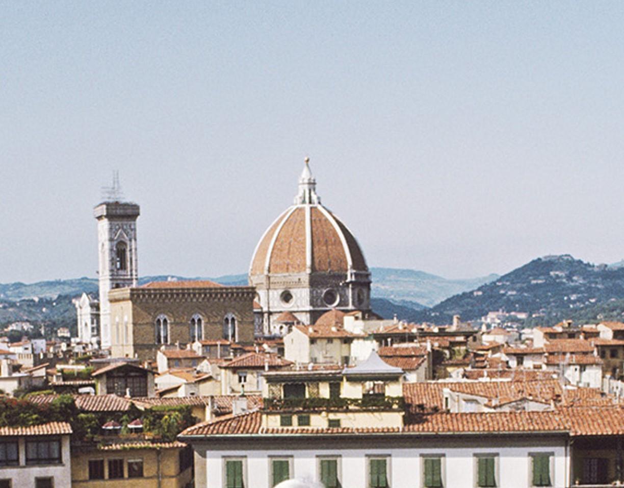 Santa and Serena Antonelli - Coffee al Fresco Florence Rooftop Landscape Views For Sale 1