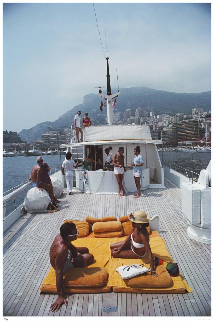 Scotti’s Yacht 1981 - Slim Aarons Estate Stamped