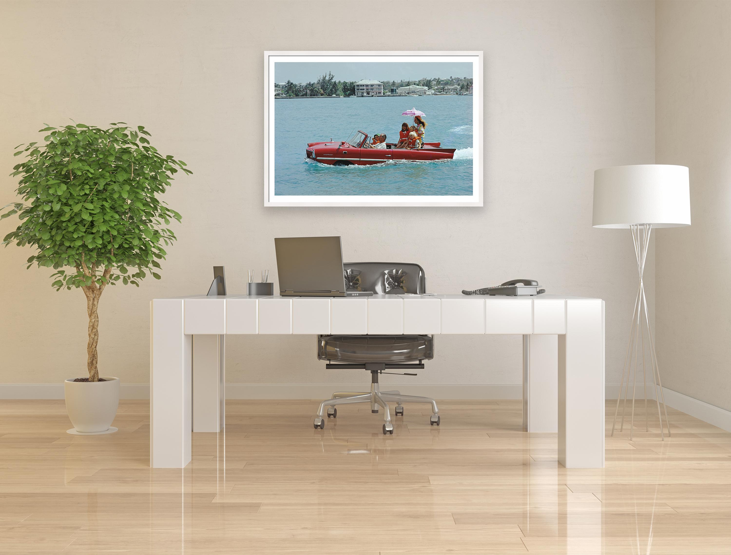Sea Drive, Estate Edition  Seascape Photograph with Amphicar in Nassau For Sale 2