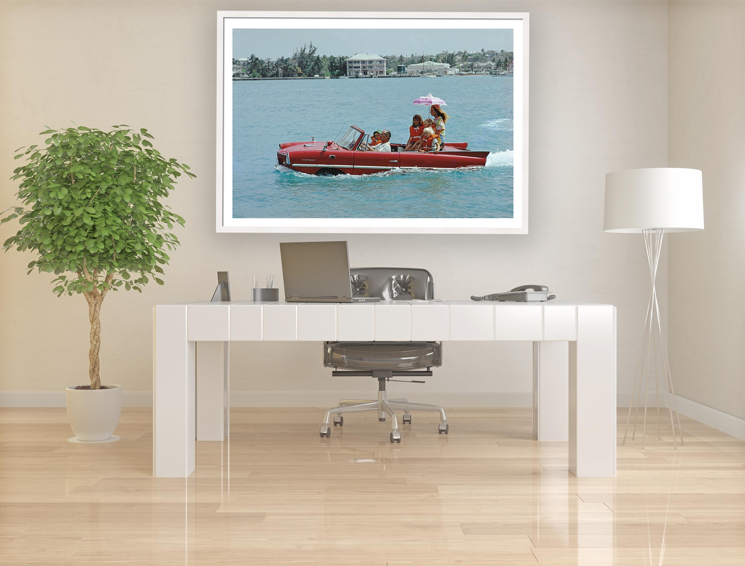 Sea Drive, Estate Edition  Seascape Photograph with Amphicar in Nassau For Sale 4