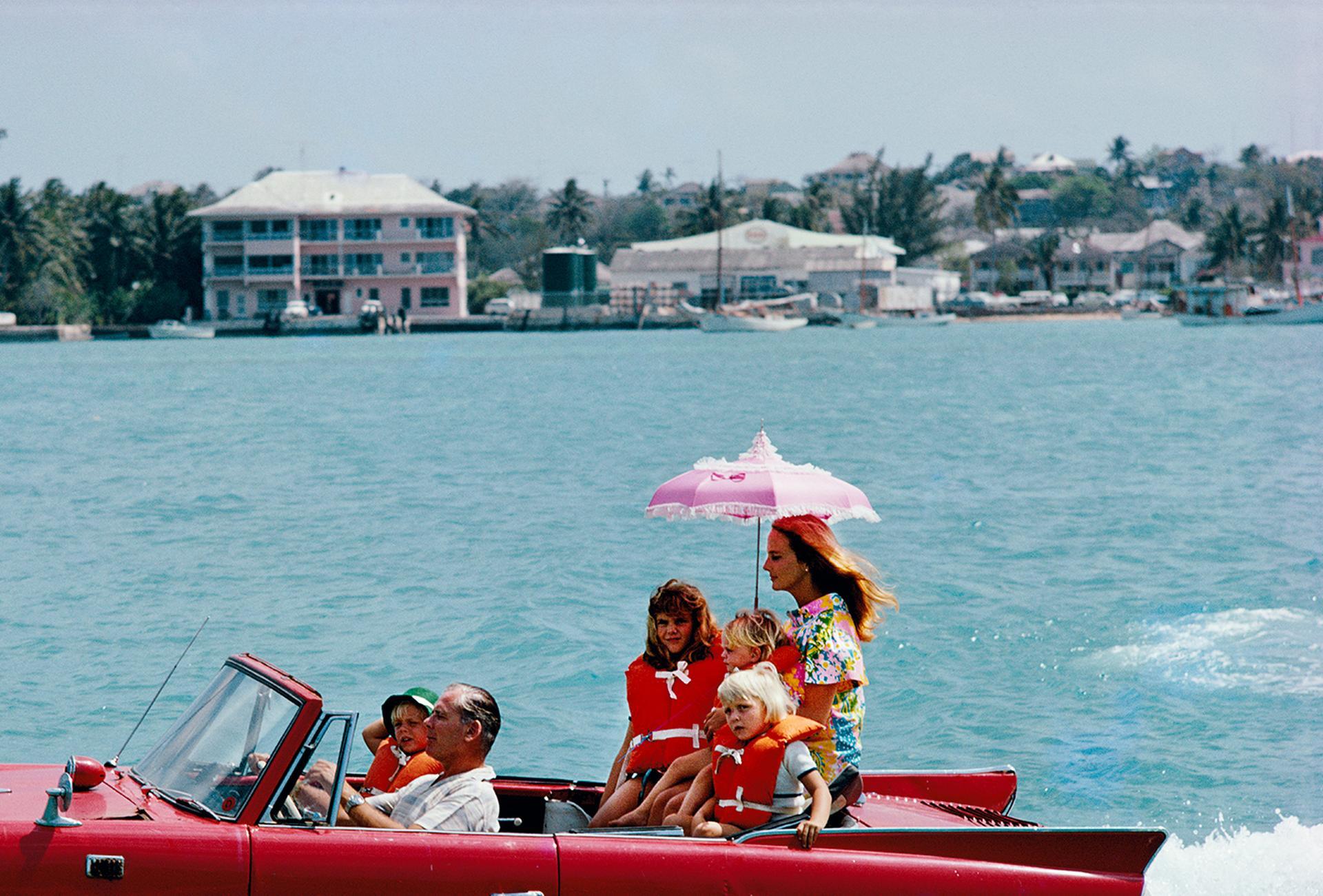 Sea Drive, Estate Edition  Seascape Photograph with Amphicar in Nassau For Sale 7