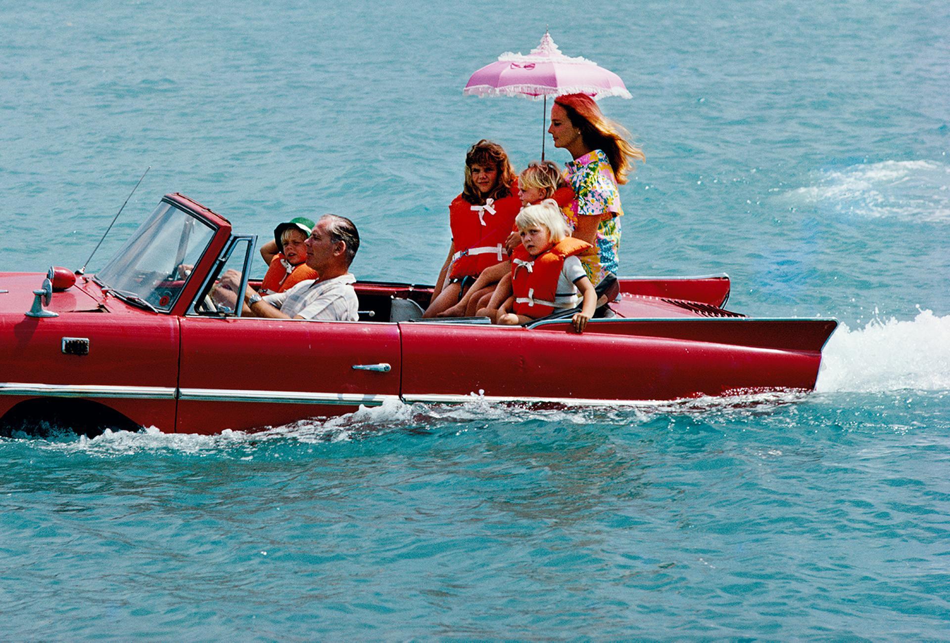 Sea Drive, Estate Edition  Seascape Photograph with Amphicar in Nassau For Sale 8