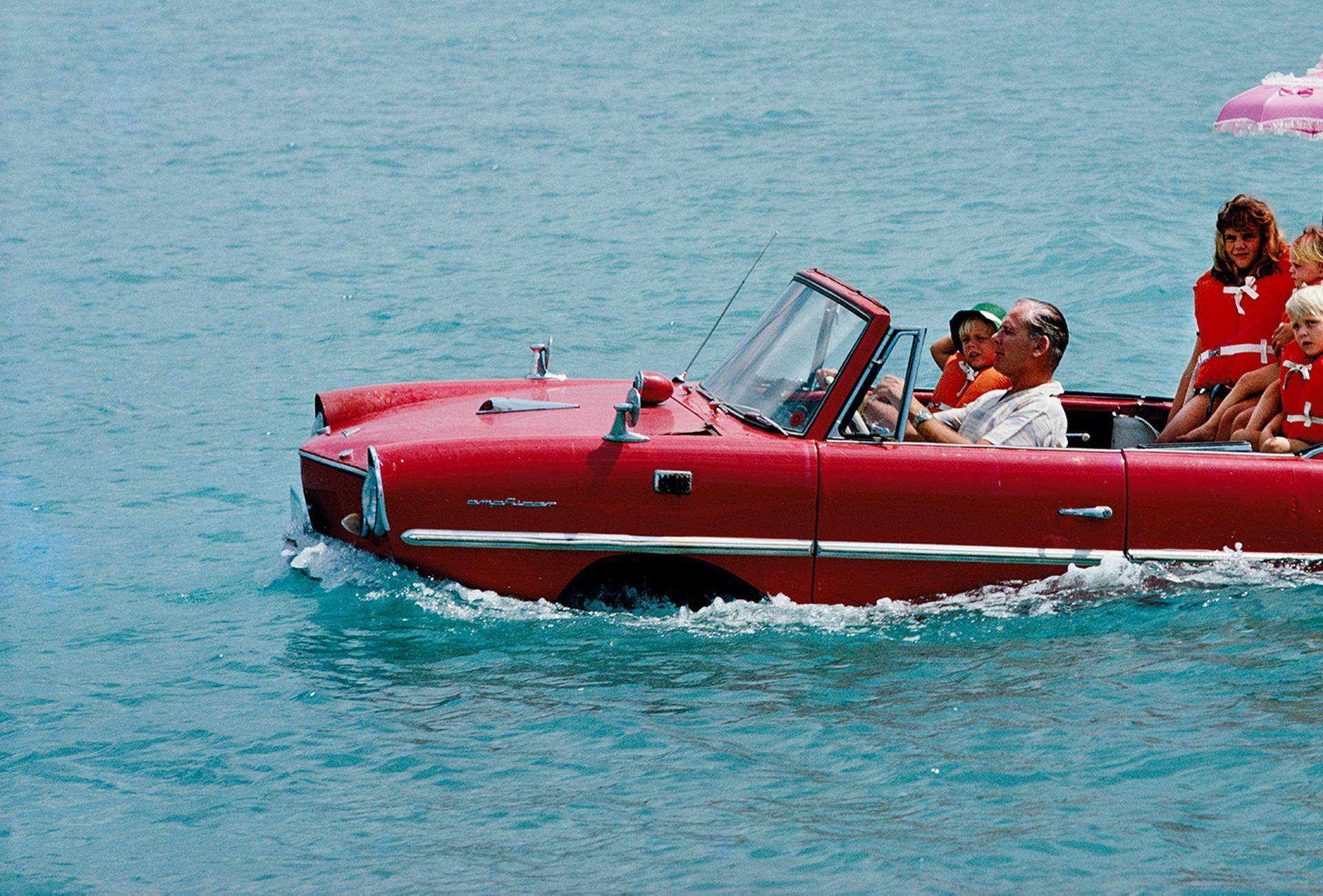 Sea Drive, Estate Edition  Seascape Photograph with Amphicar in Nassau For Sale 9