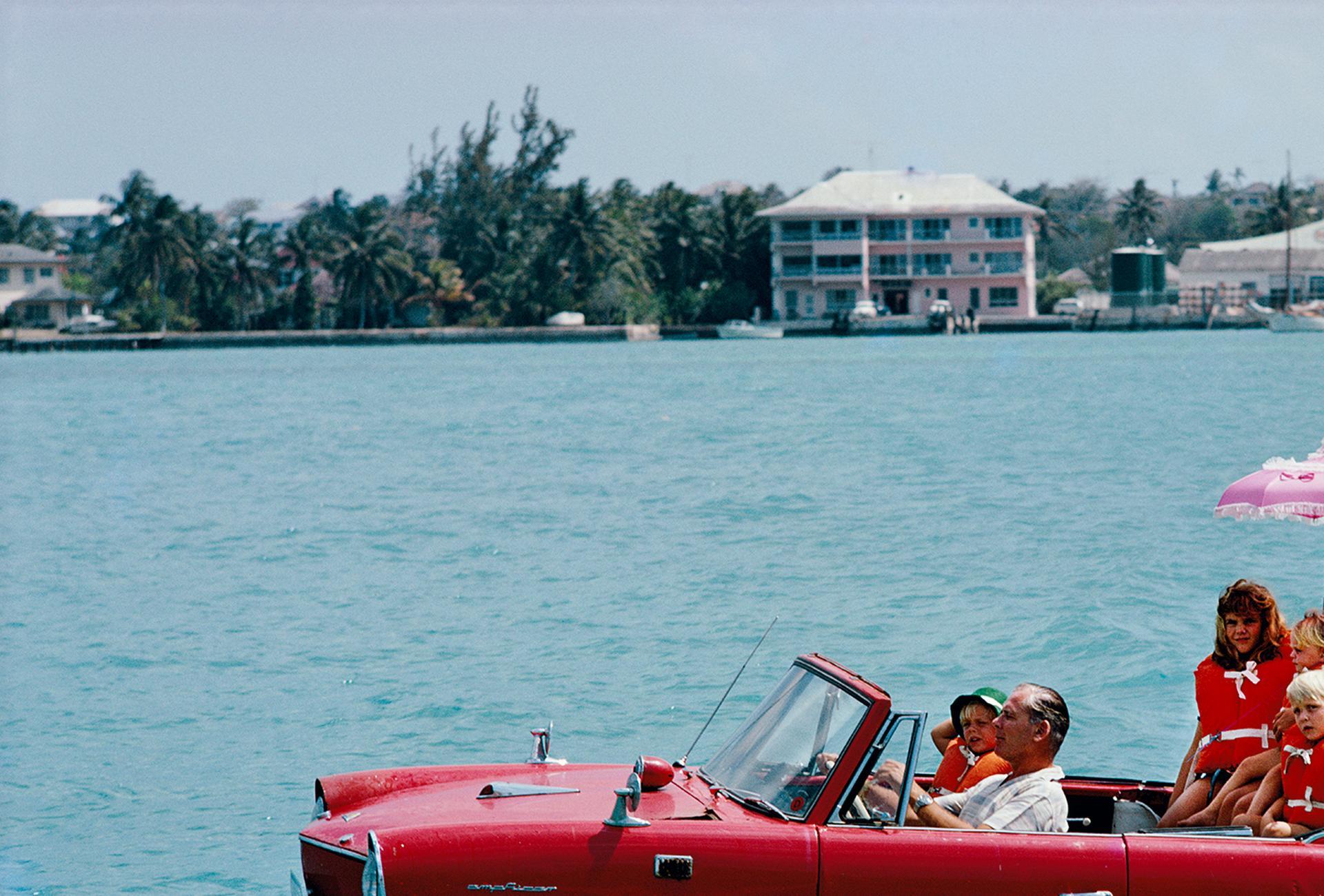 Sea Drive, Estate Edition  Seascape Photograph with Amphicar in Nassau For Sale 6