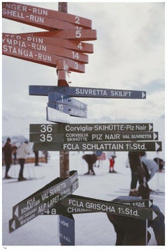 Signpost In St Moritz 1963 - Slim Aarons Estate Stamped