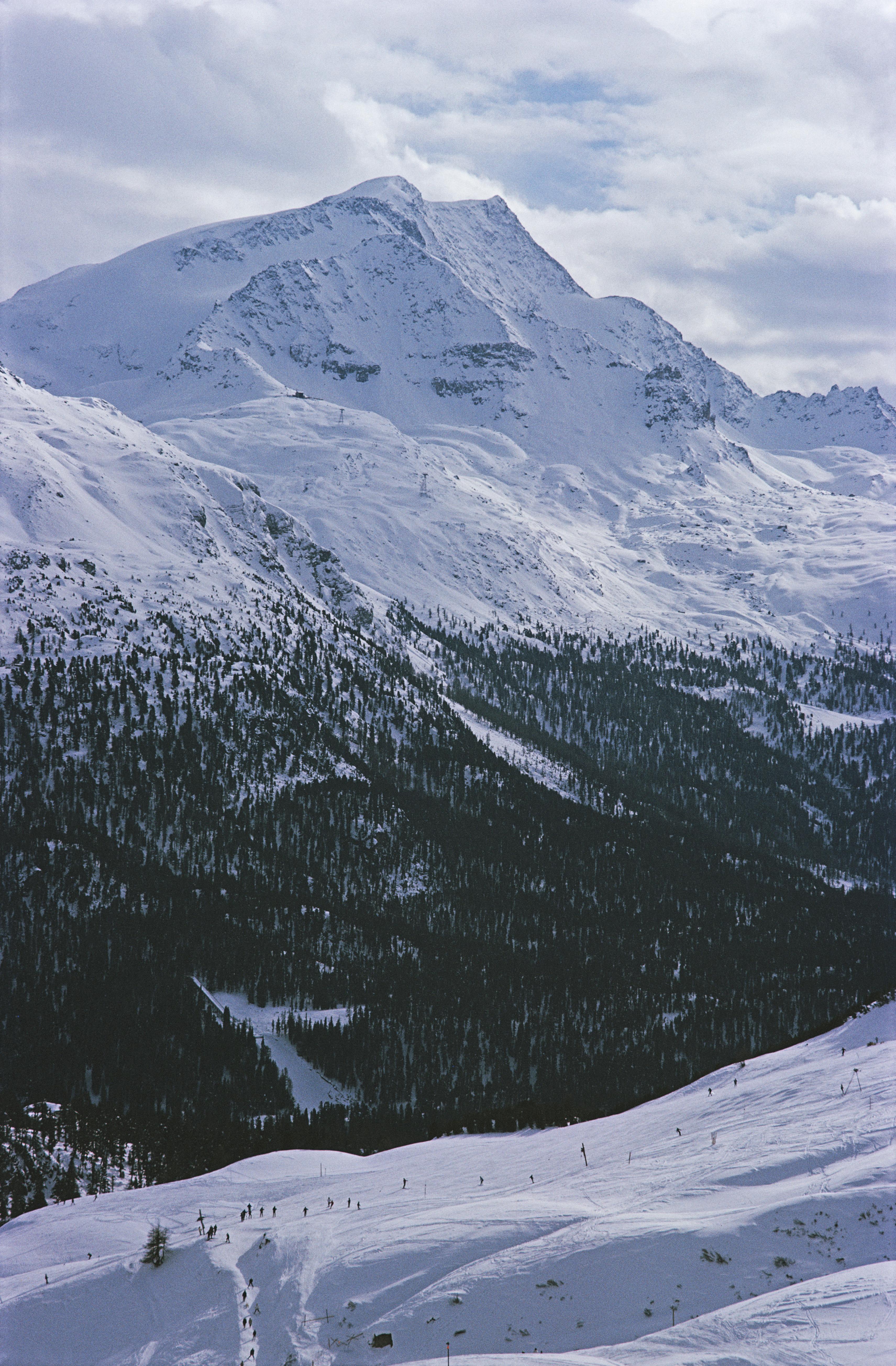 Slim Aarons Portrait Photograph - Ski Slope In St. Moritz, Estate Edition