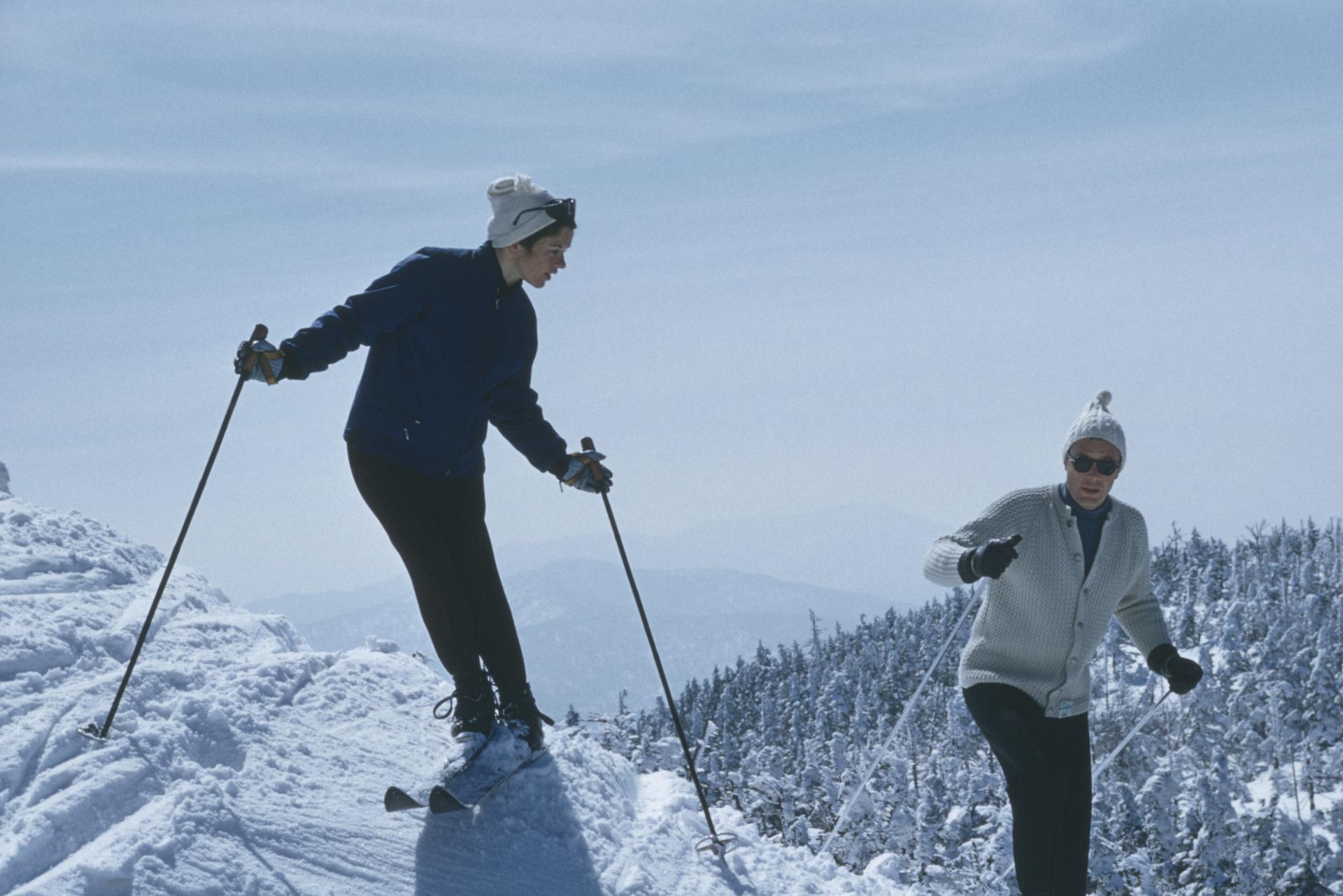 Skiers At Sugarbush, Vermont, Estate Edition, Winter Landscape Photograph For Sale 3