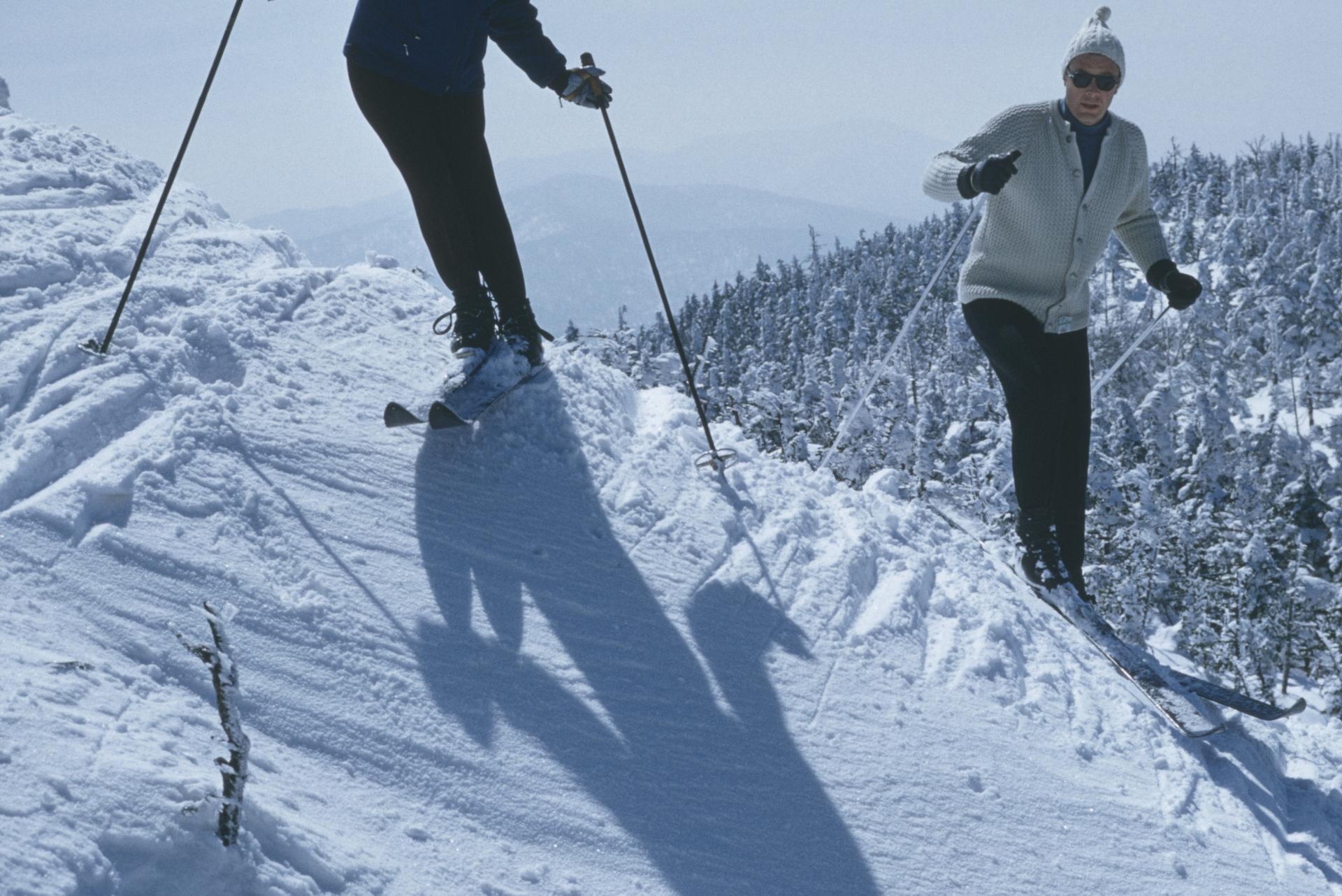 Skiers At Sugarbush, Vermont, Estate Edition, Winter Landscape Photograph For Sale 5