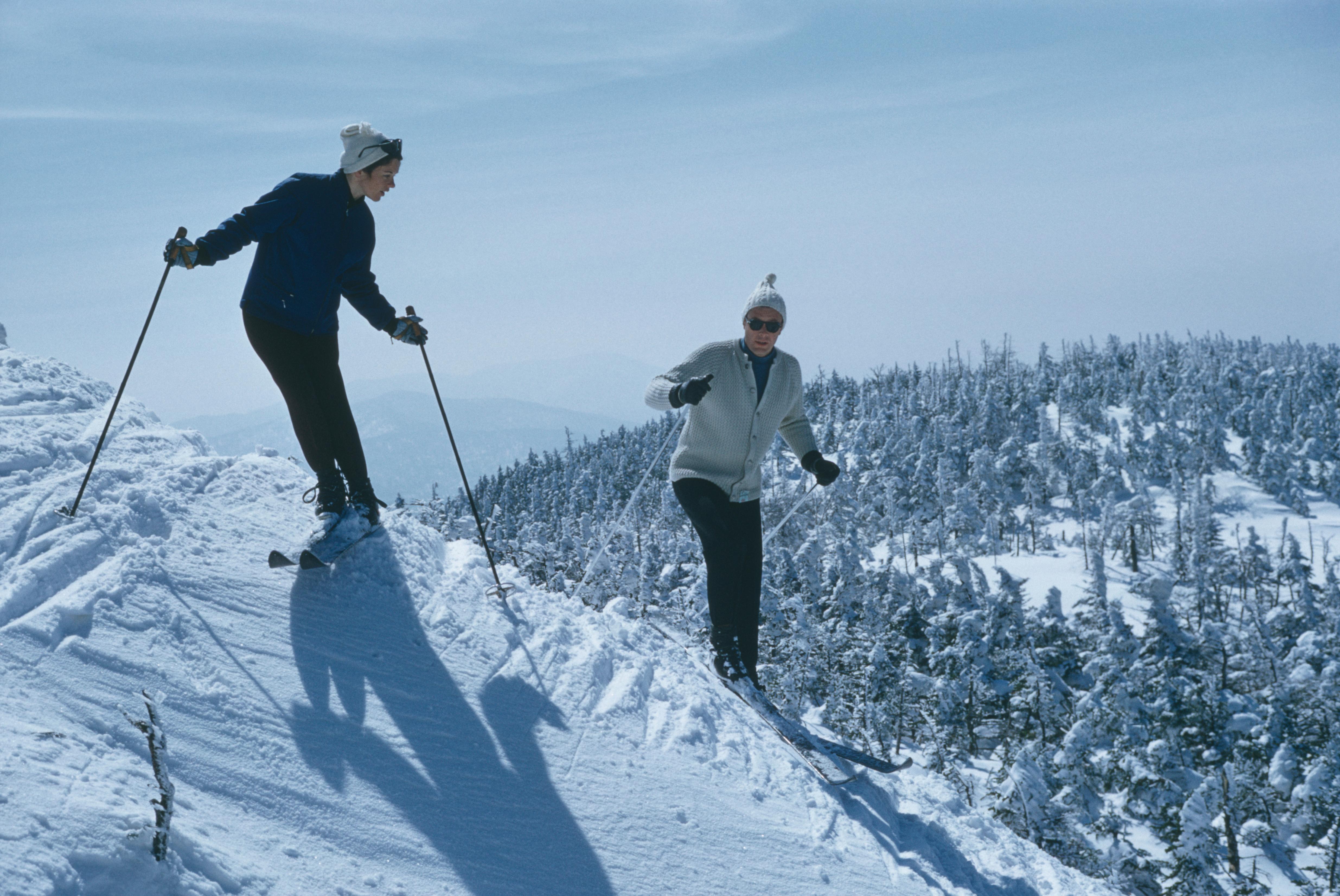 Skiers At Sugarbush, Vermont, Estate Edition, Winter Landscape Photograph